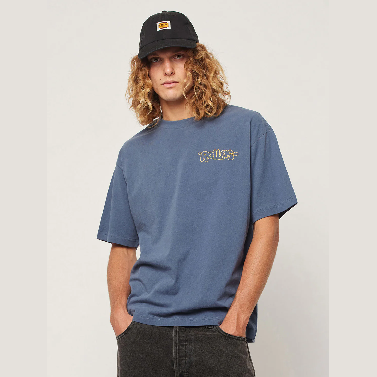 ROLLA'S Ezy puff'n billy tee - Washed blue