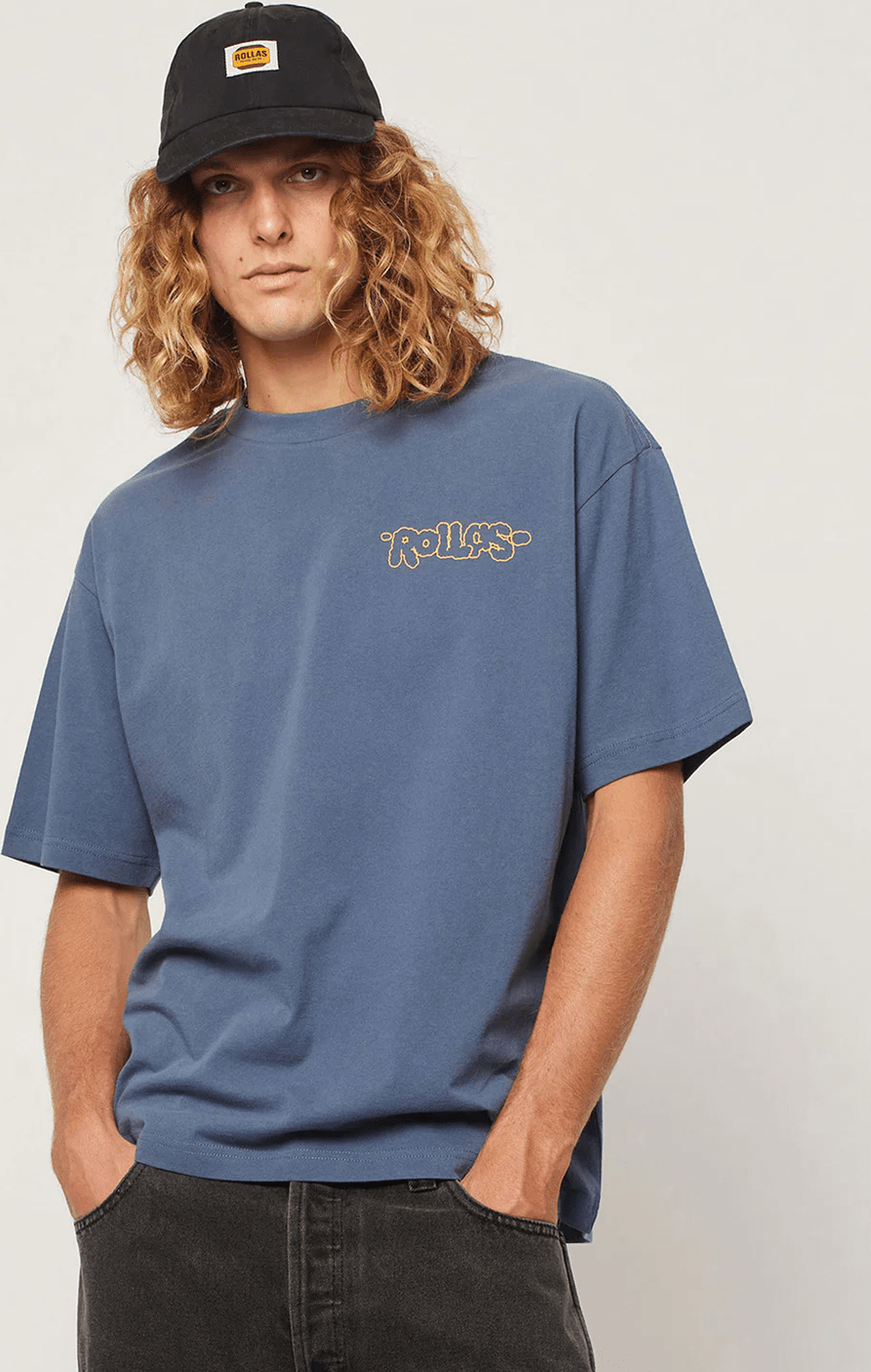 ROLLA'S Ezy puff'n billy tee - Washed blue
