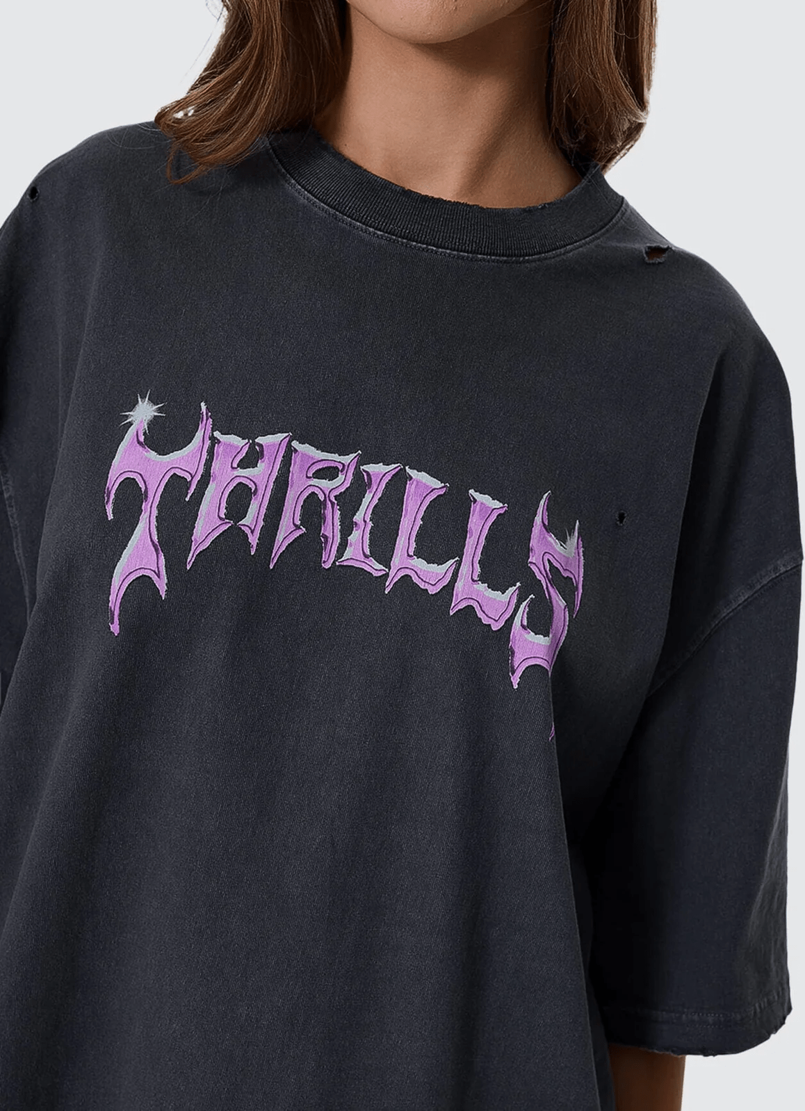 Thrills Neon Metal Oversized Tee - Merch Black