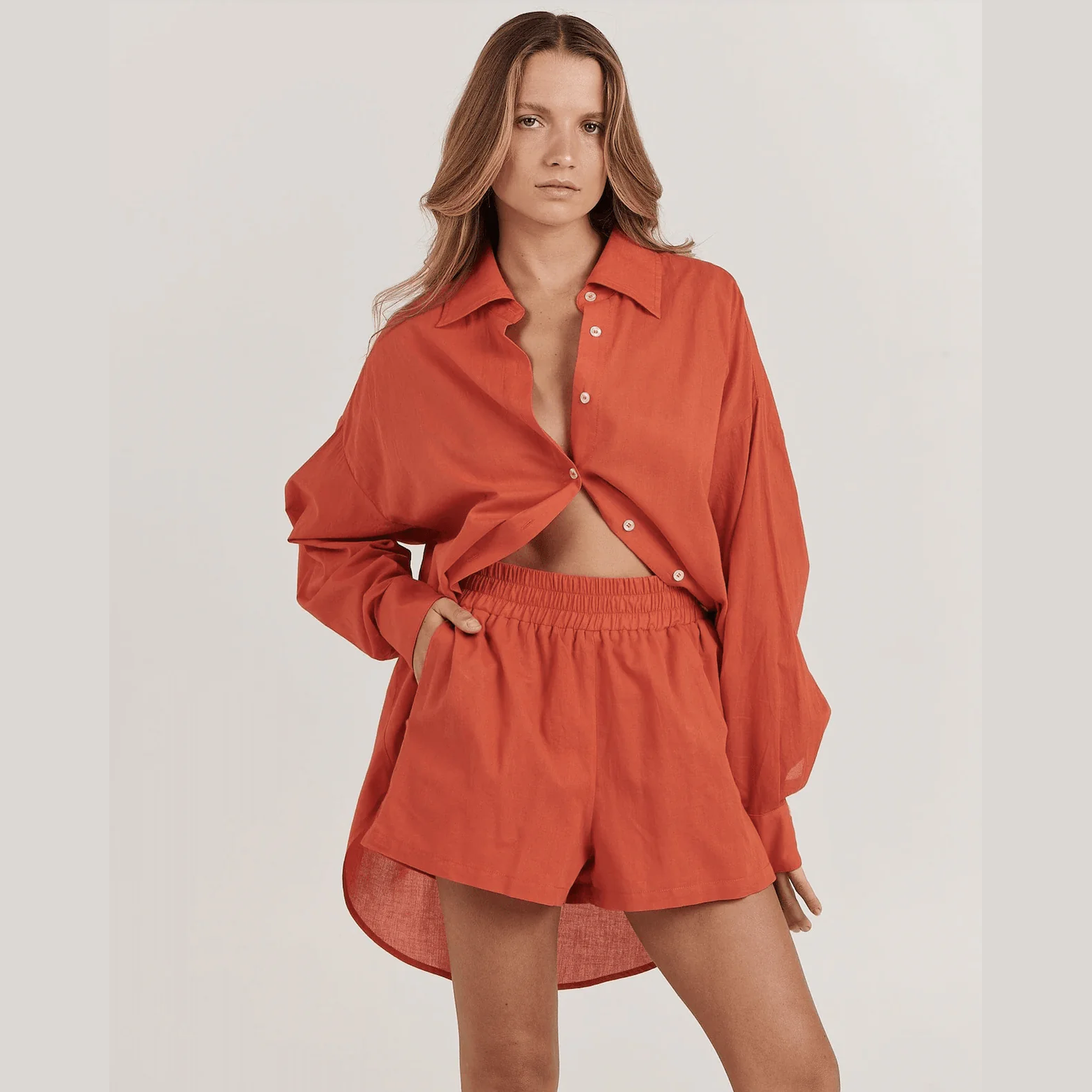 CHARLIE HOLIDAY Casey short - Red poppy