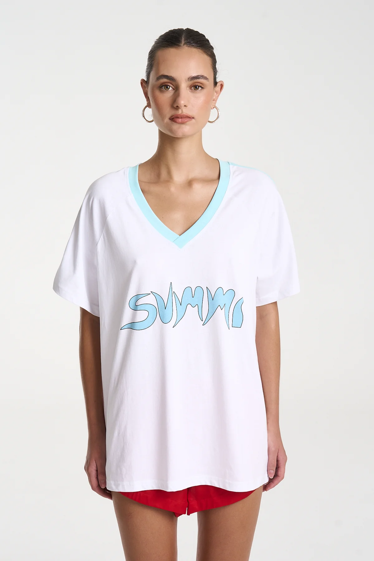 SUMMI SUMMI Tee - White/aqua
