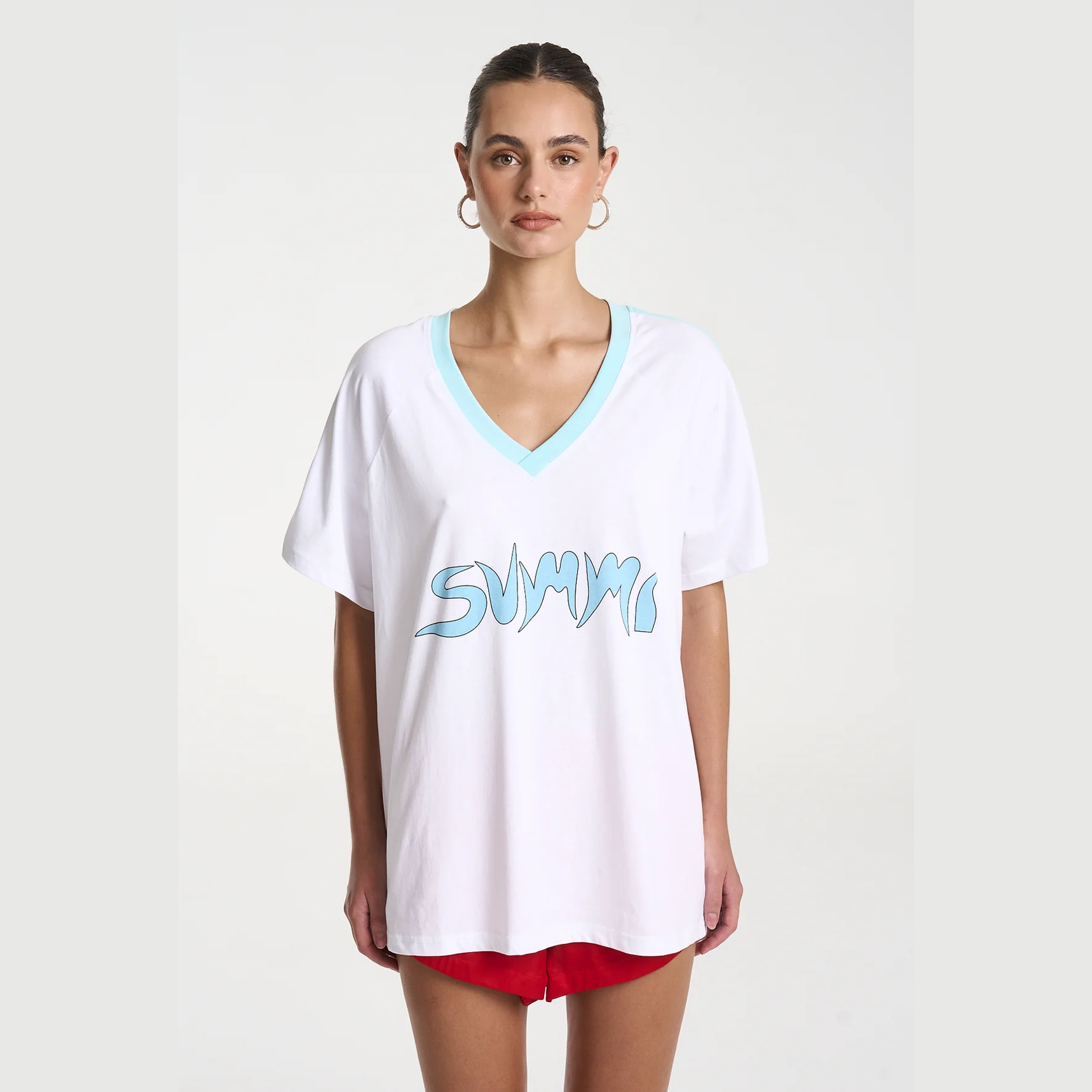 SUMMI SUMMI Tee - White/aqua