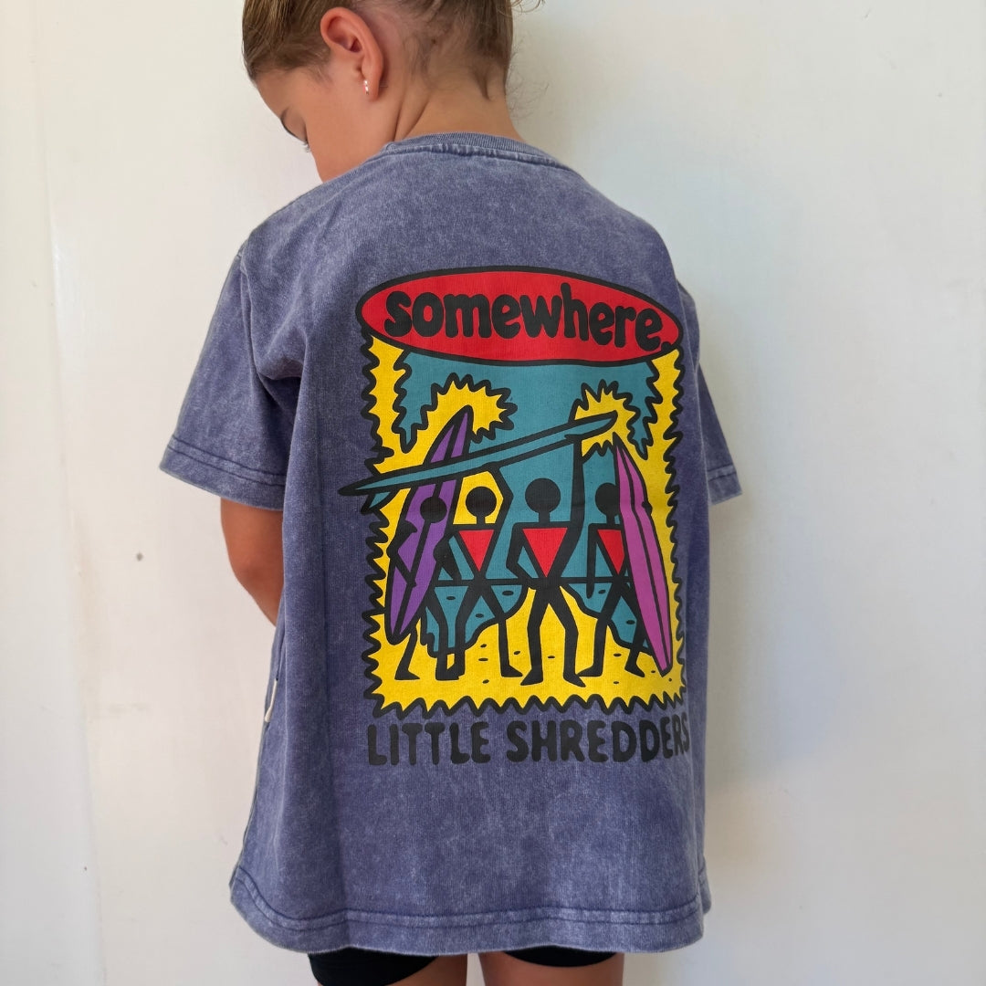 Somewhere Mini– The Retro Tee – Washed Blue