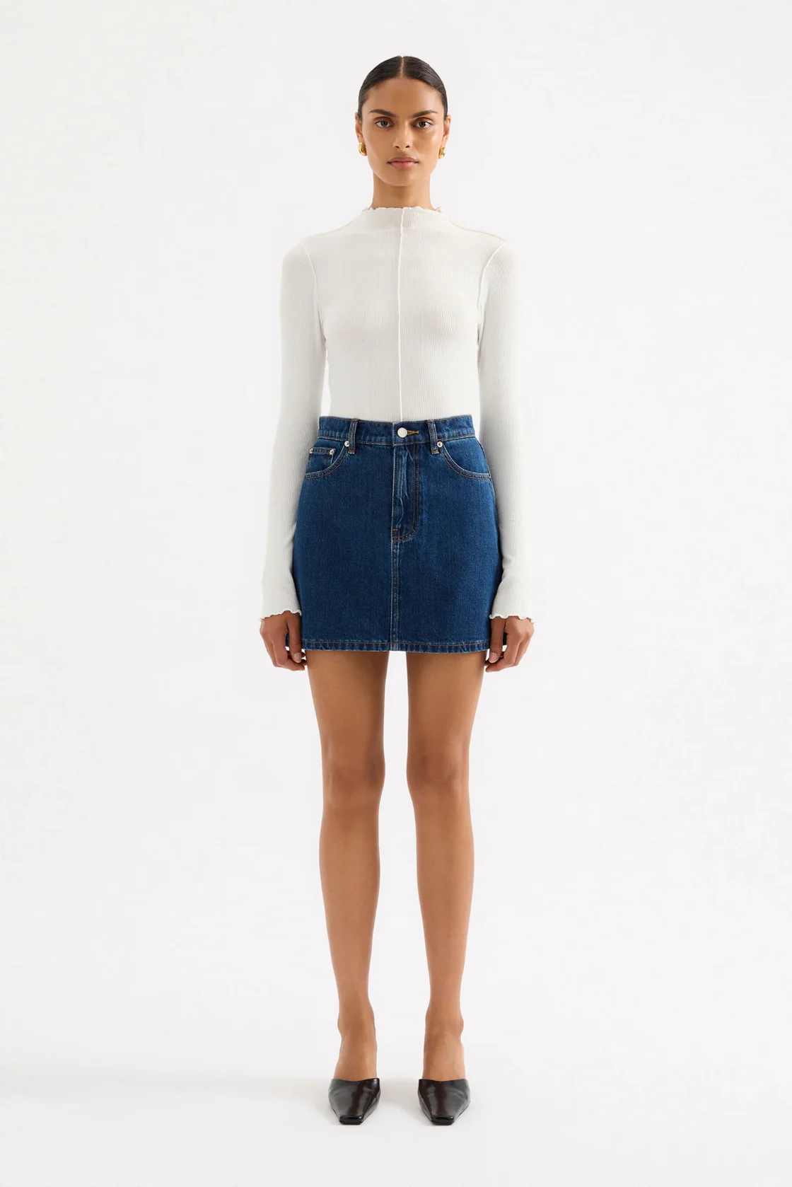 NUDE LUCY  Sia Denim Mini Skirt - Force blue