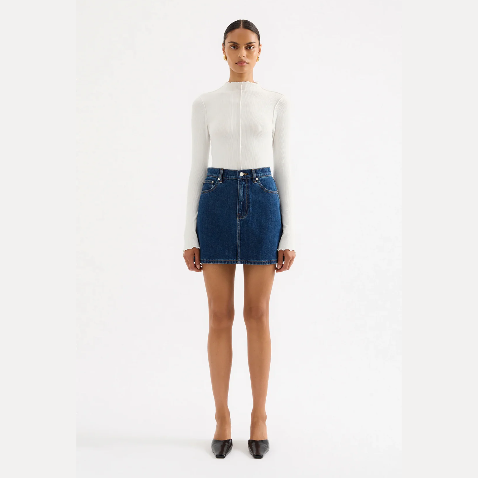 NUDE LUCY Sia Denim Mini Skirt - Force blue