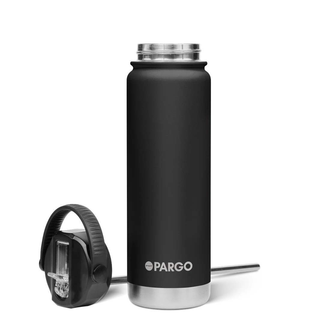 PROJECT PARGO 750mL Insulated Bottle w/ Straw Lid - Midnight black