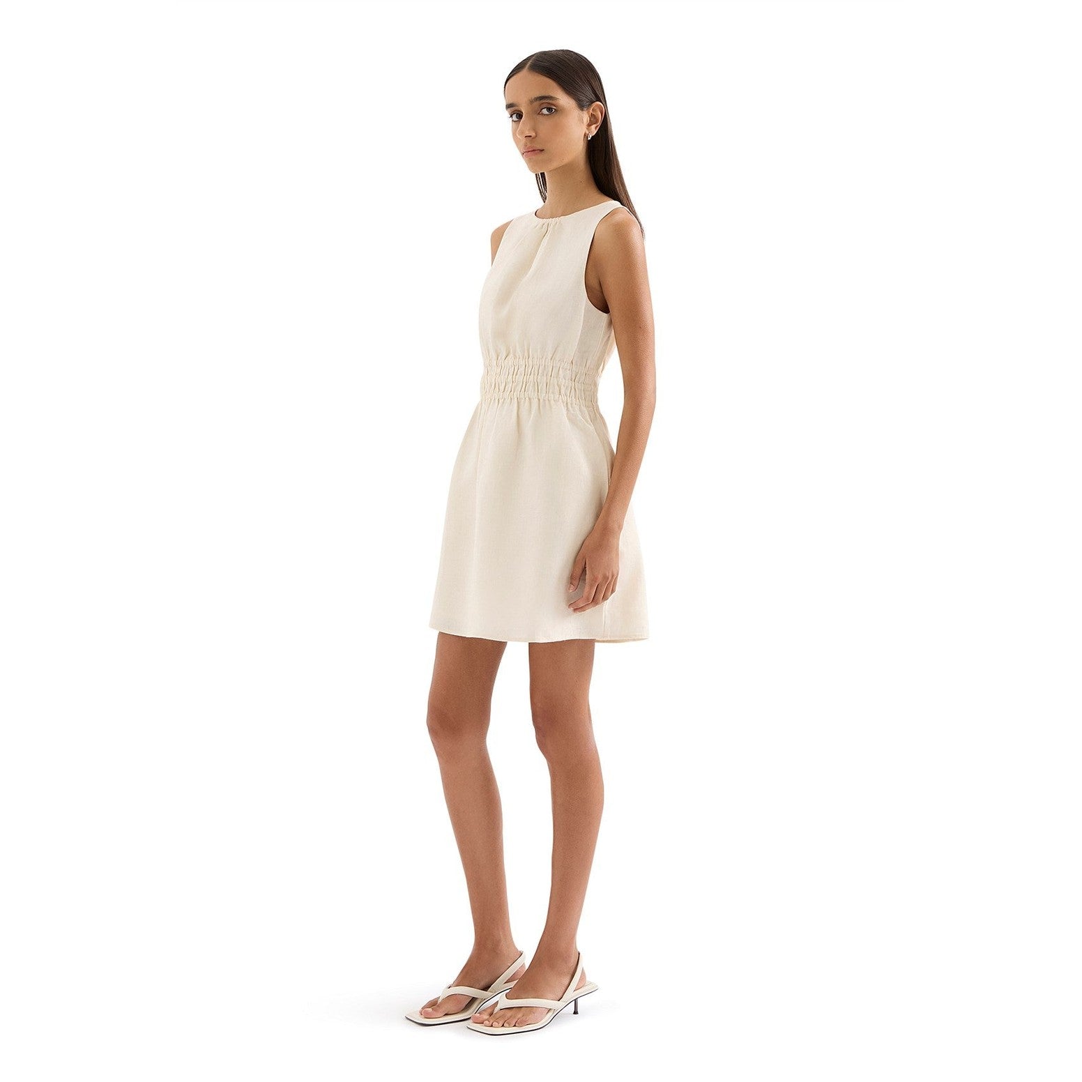 NUDE LUCY Andri Linen Mini Dress - Chamomile