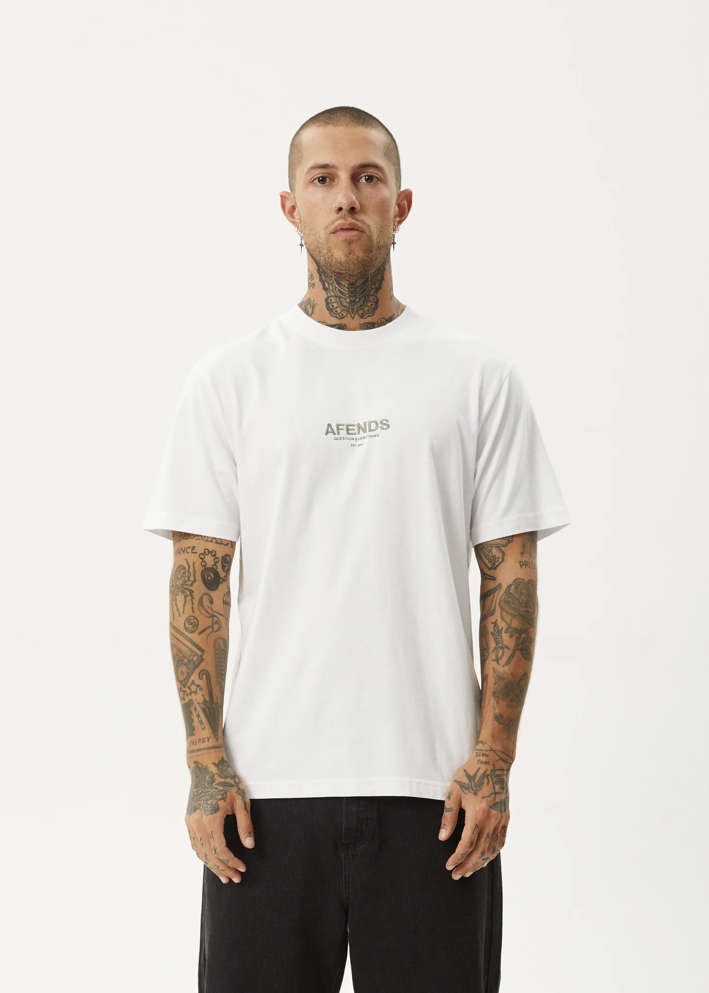 AFENDS Vinyl- Retro Tee - White