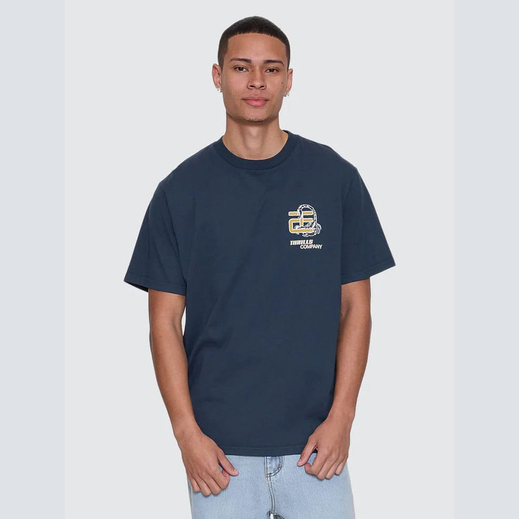 Thrills Paradise Falling Merch Fit Tee - Federal Blue