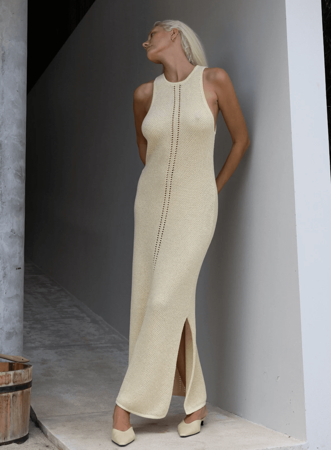 ARCAA Sloane Organic Cotton Linen Dress - Butter