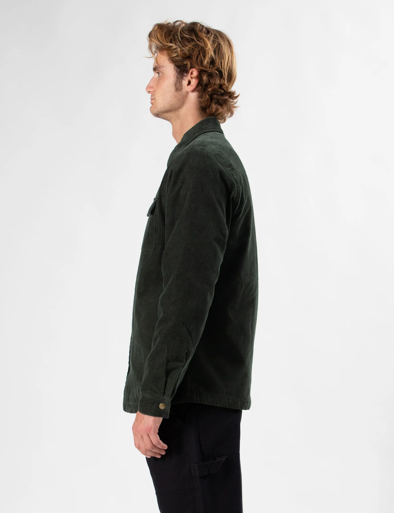 MR SIMPLE Quilted Cord Jacket - Pine