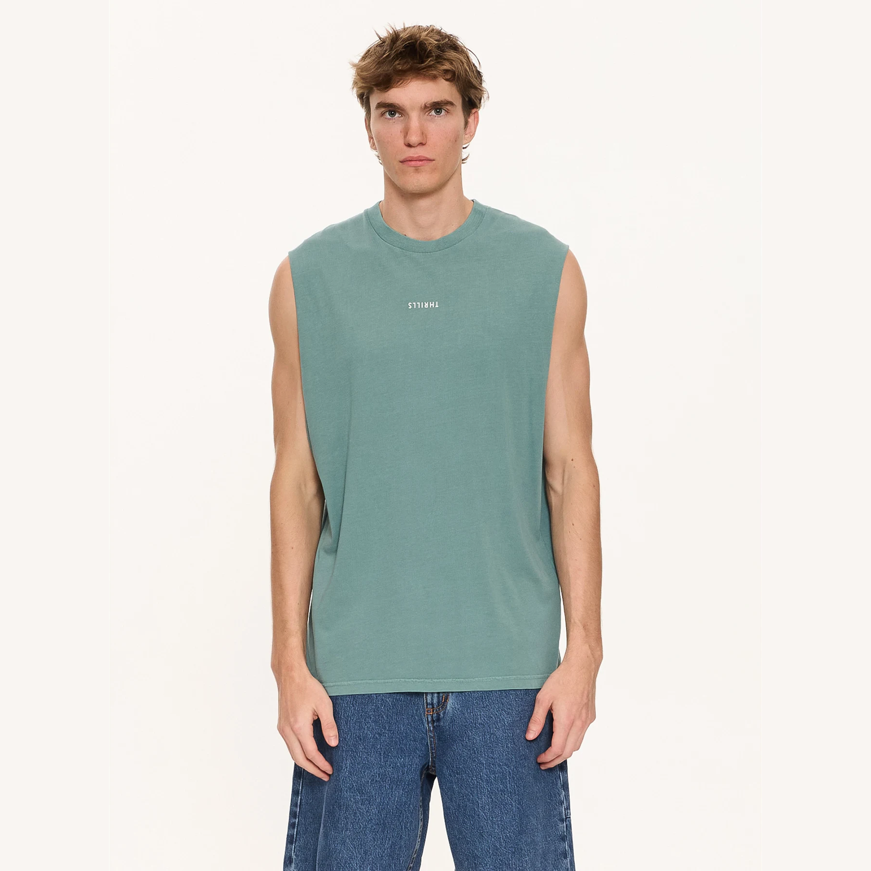 THRILLS Minimal Thrills Merch Fit Muscle Tee - Green Coast