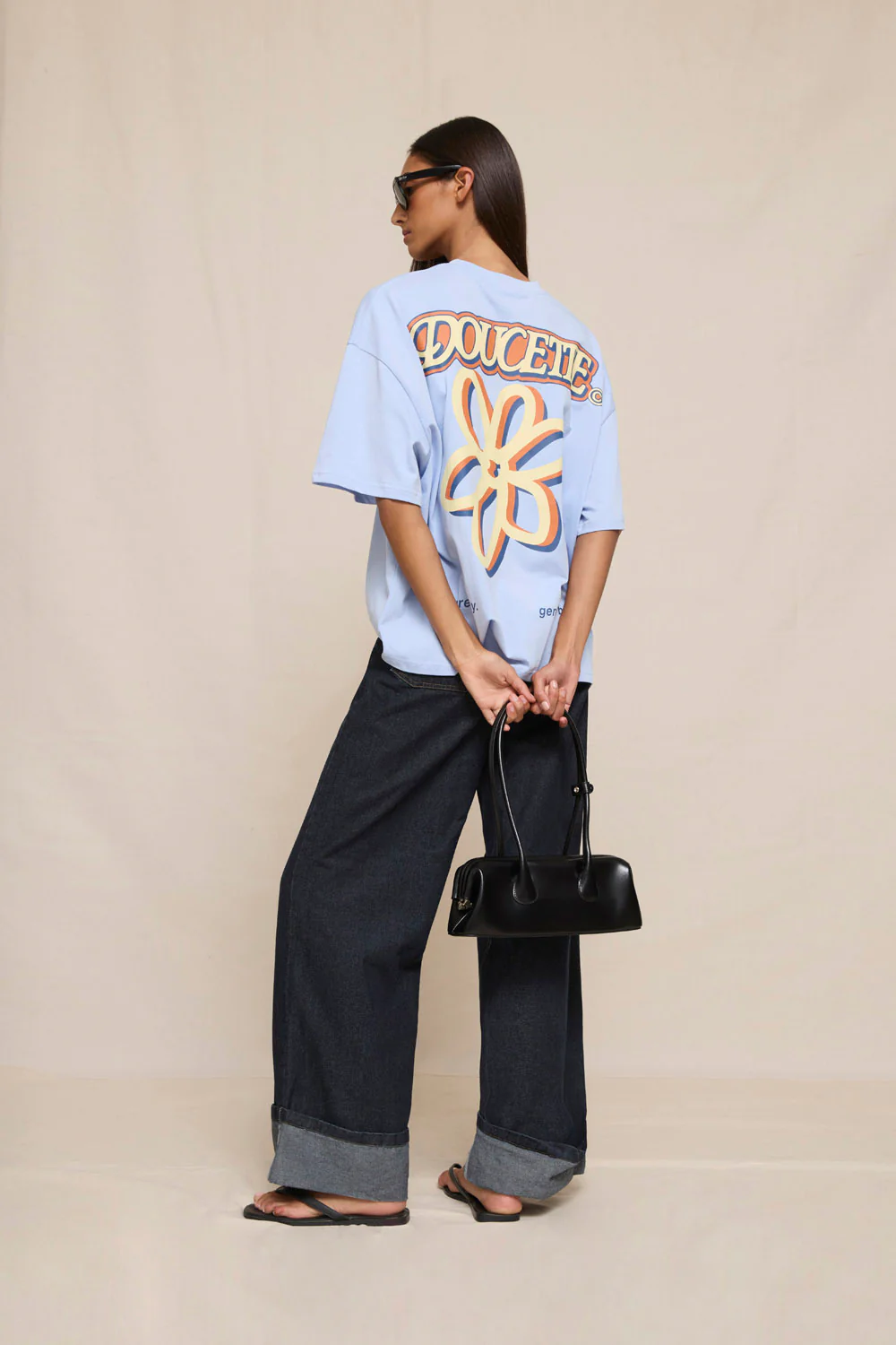 DOUCETTE In Bloom Compact Tee - Light blue