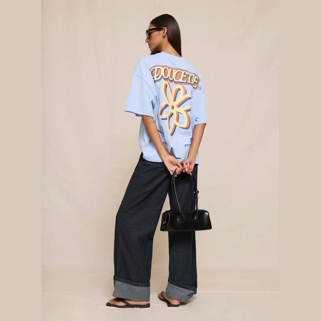 DOUCETTE In Bloom Compact Tee - Light blue