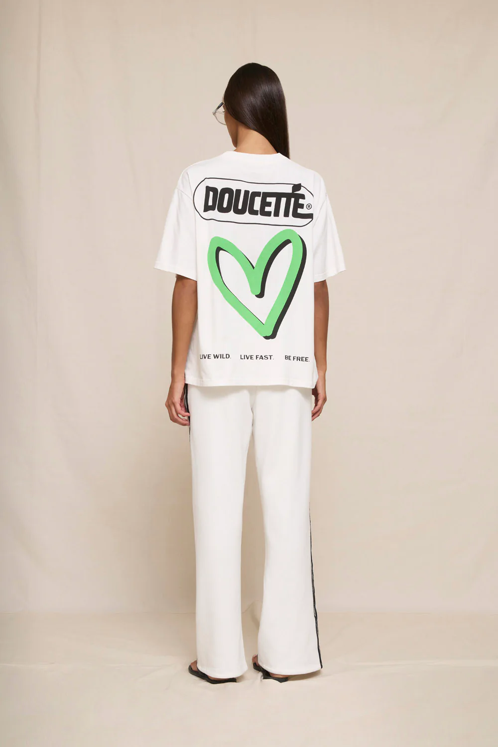 DOUCETTE My green heart regular tee - Ivory