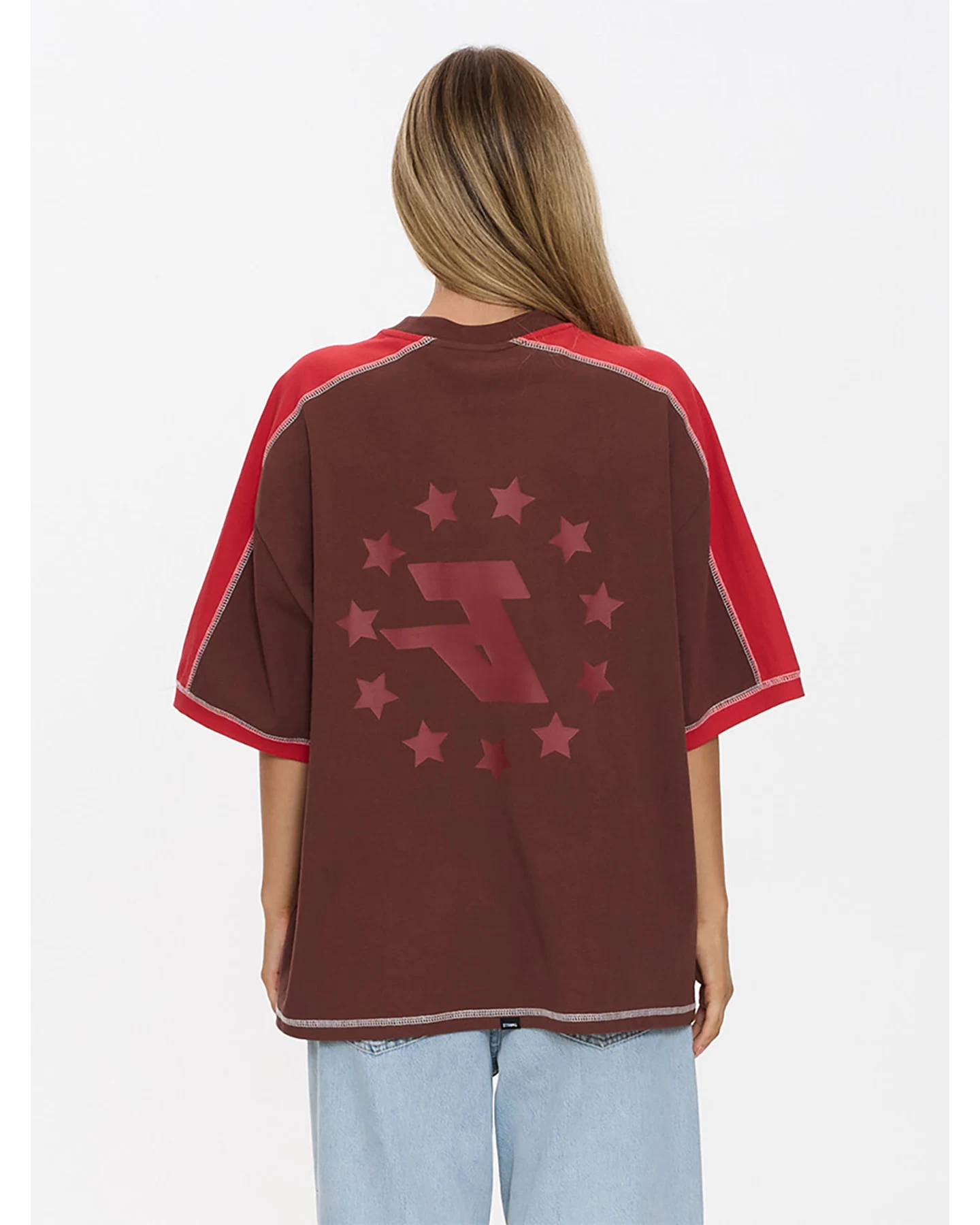 THRILLS Hot Shot Panelled Oversized Tee - Acorn