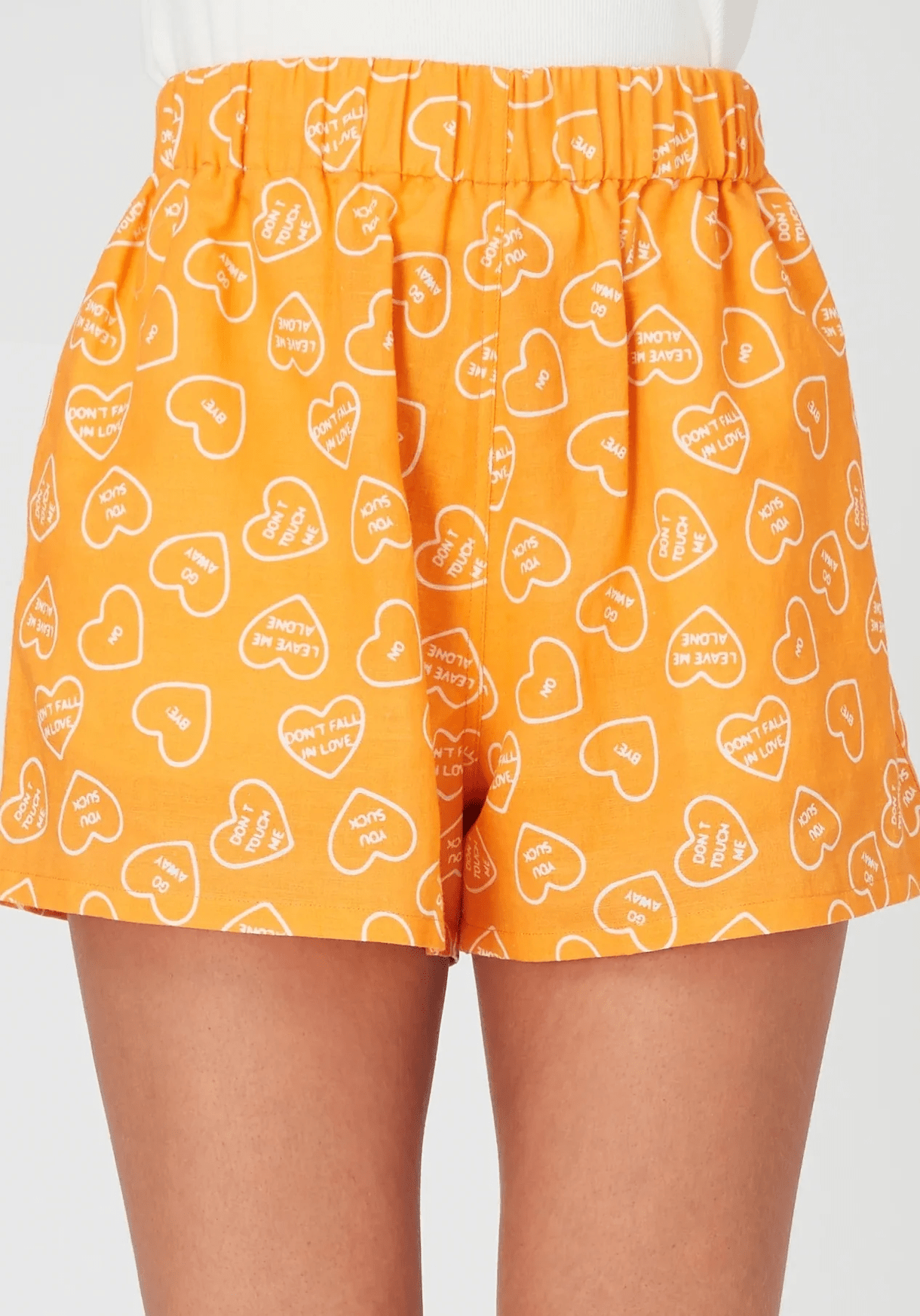 Summi summi linen shorts - orange dumb love print