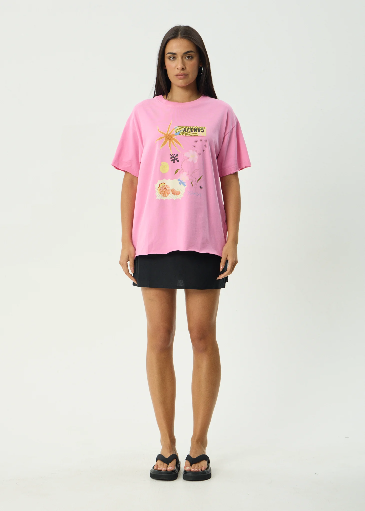 AFENDS Amalfi oversize tee - Pink