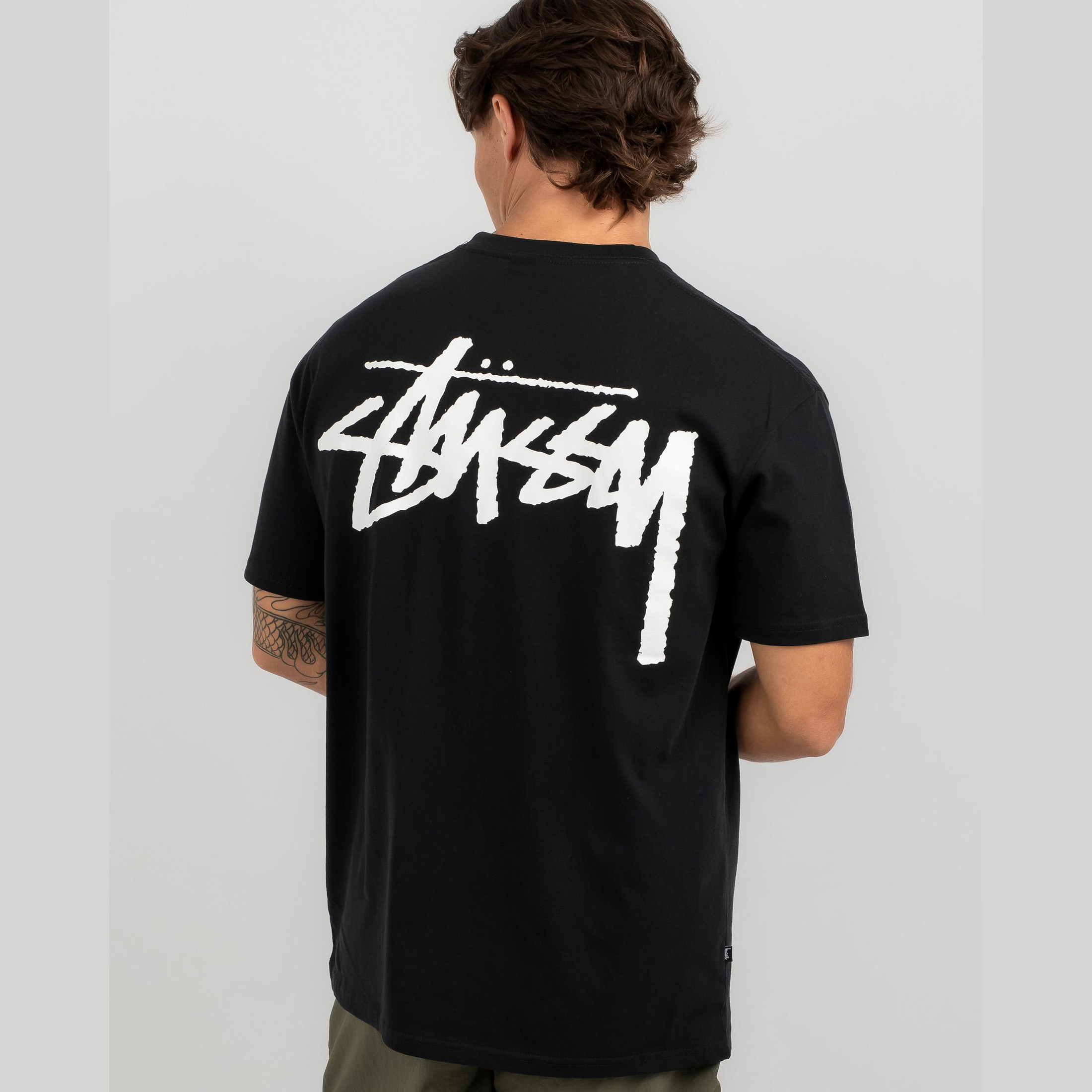STUSSY bigger stock ss tee black