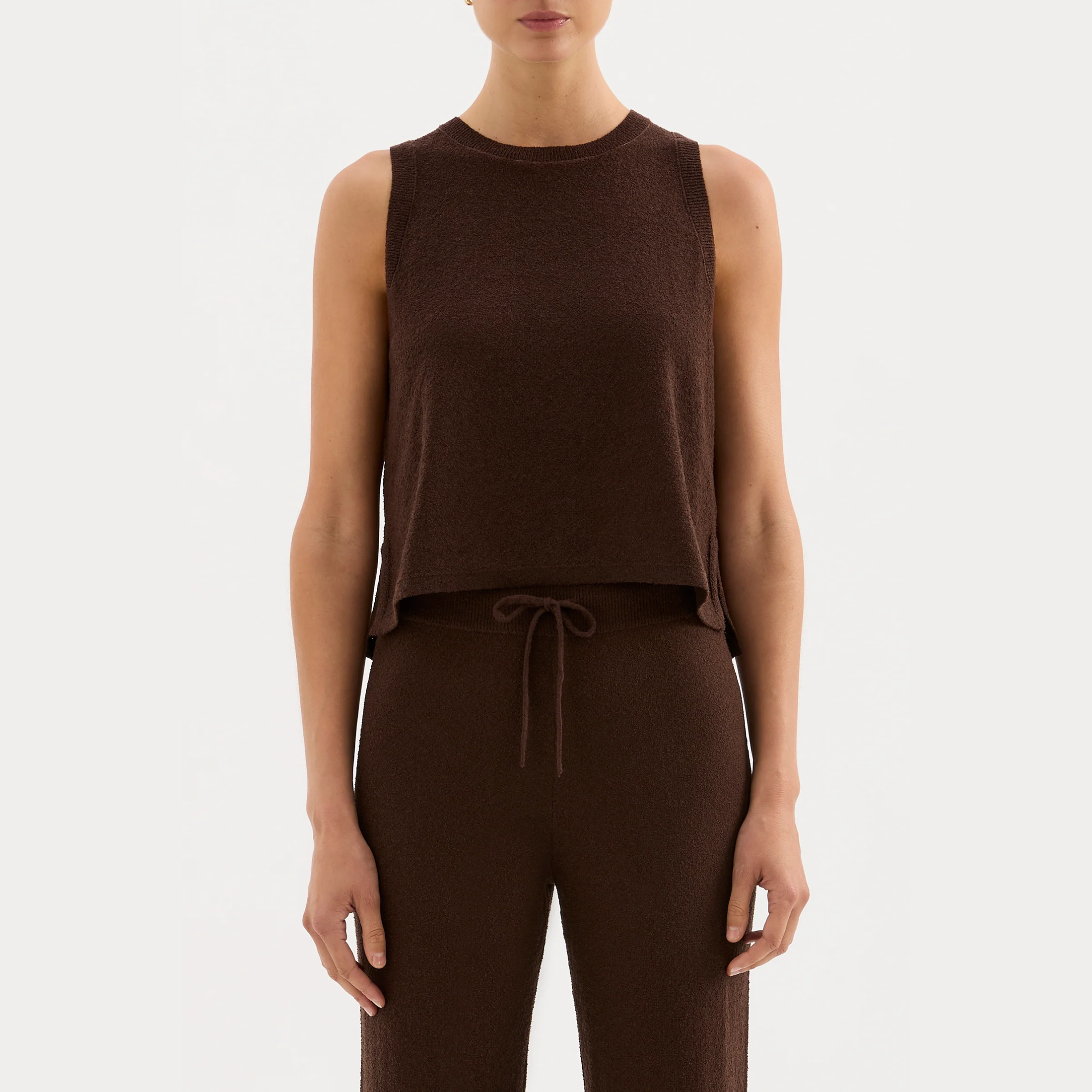 NUDE LUCY Zosia Knit Tank - Chocolate
