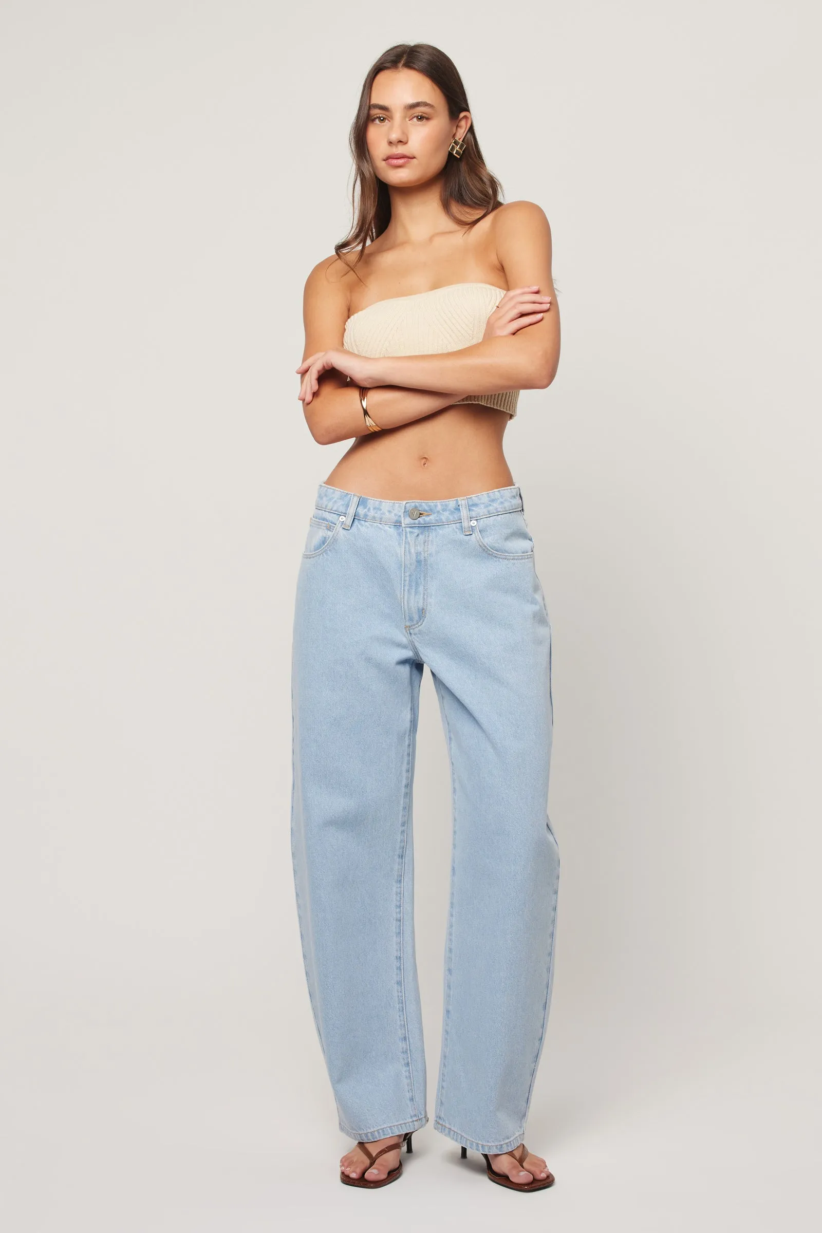 ABRAND 95 Mid barrel jean kendall - Light vintage blue