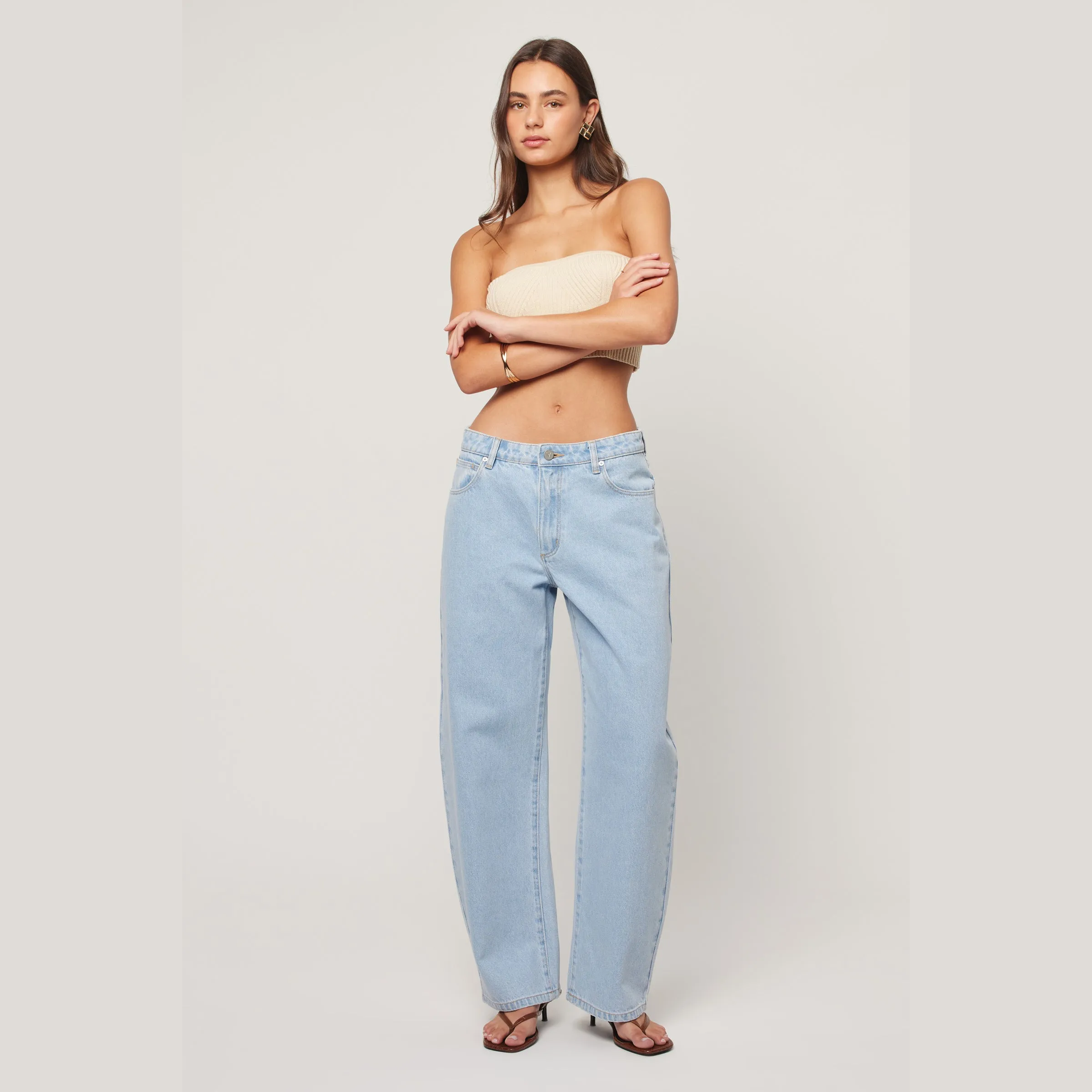 ABRAND 95 Mid barrel jean kendall - Light vintage blue