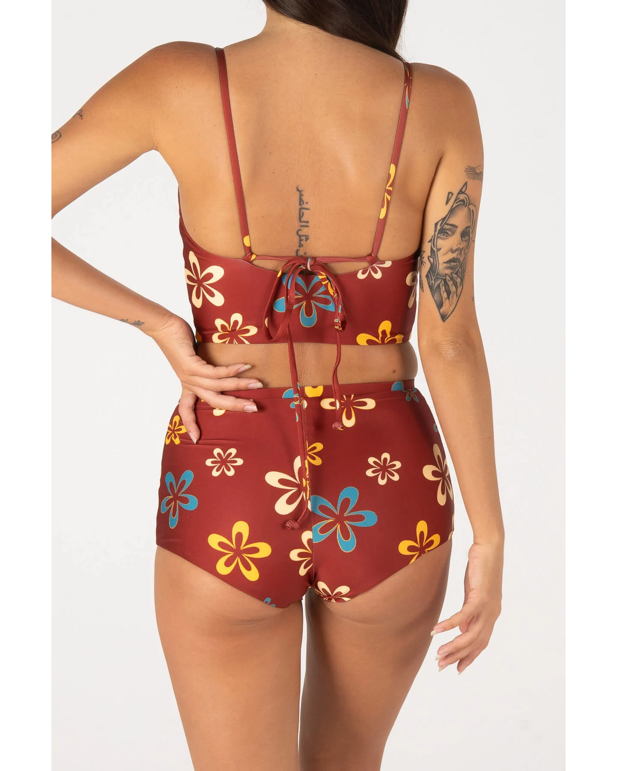 INNER RELM Backbeach shorts - Maroon flower