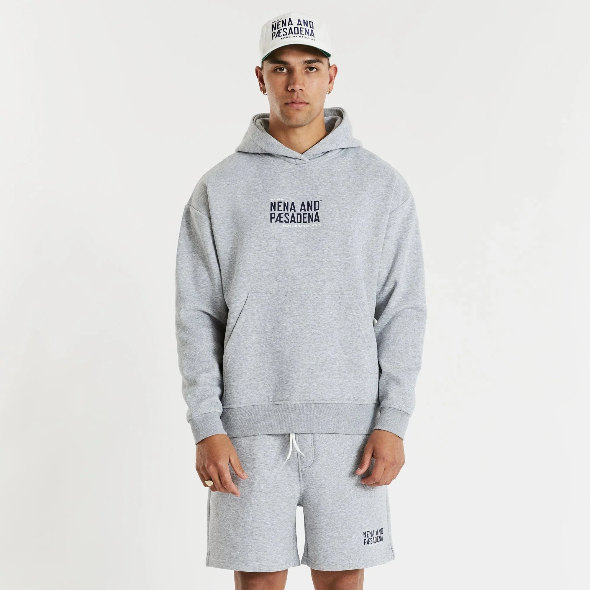 Nxp tournament relaxed hooded sweater- grey marle