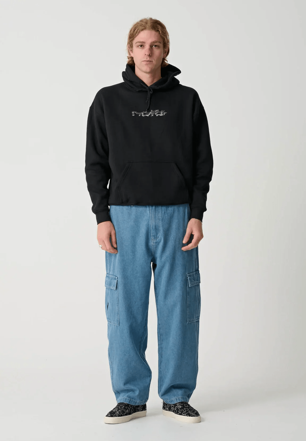 MISFIT Beach metall cargo pant - Mid blue denim
