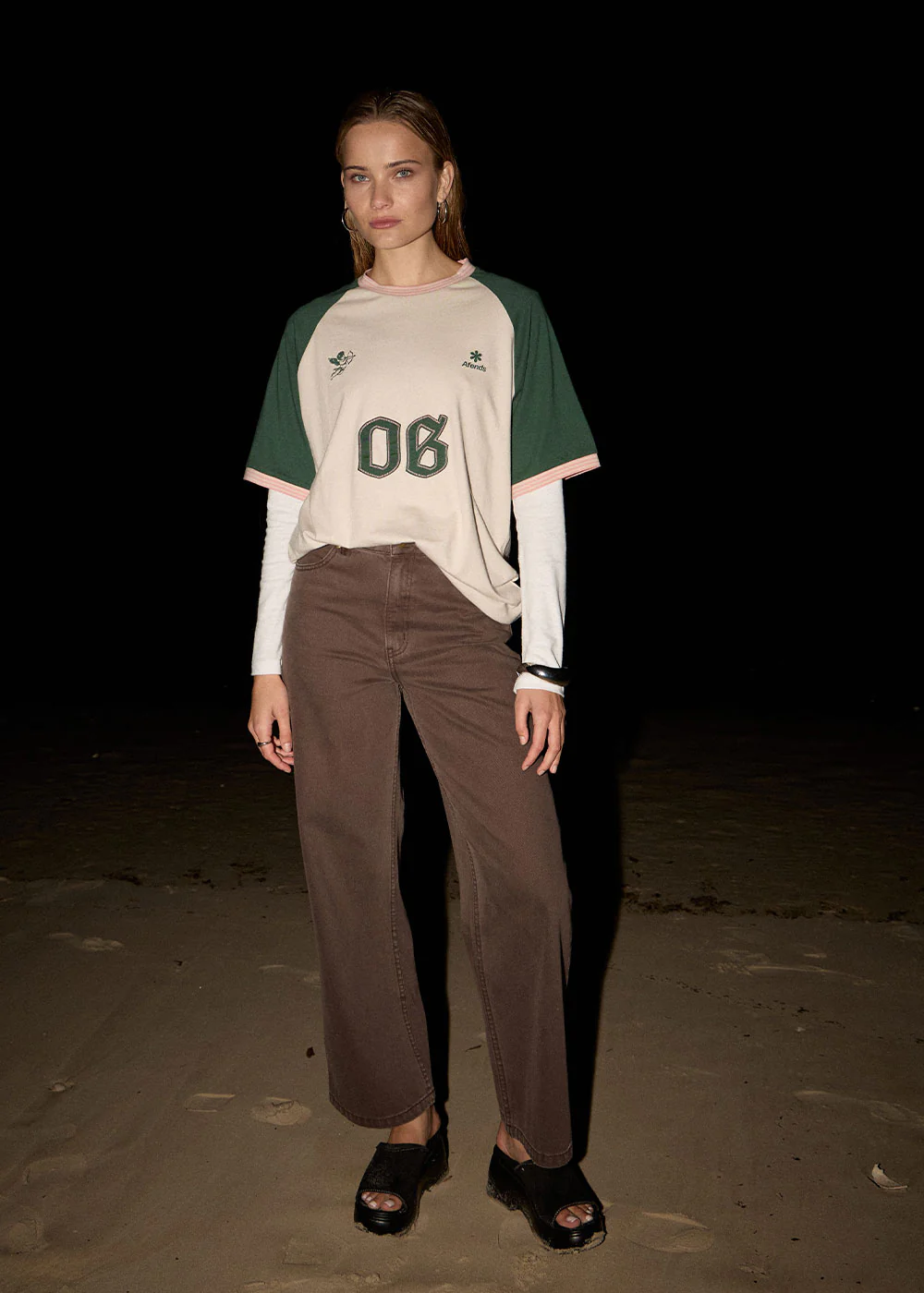 AFENDS Give em hell oversized tee - Moonbeam