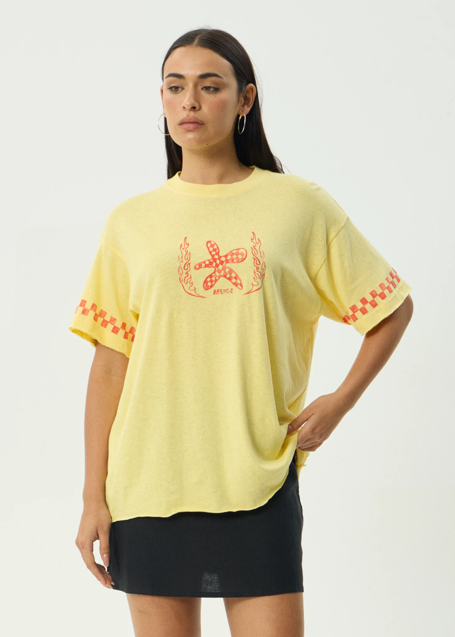 AFENDS Calda- Oversized Tee Oversized Tee - Lemon