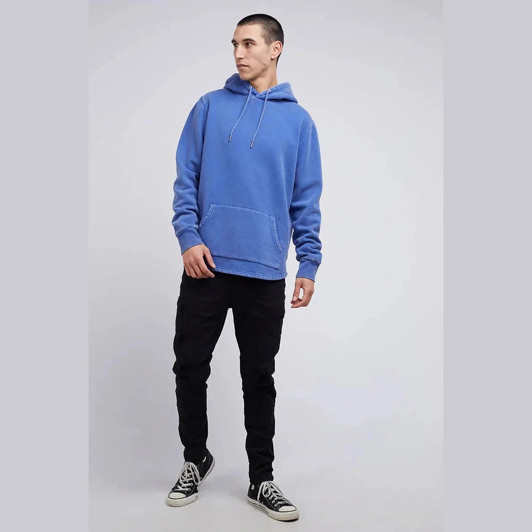SILENT THEORY Curved hem hoody - Blue