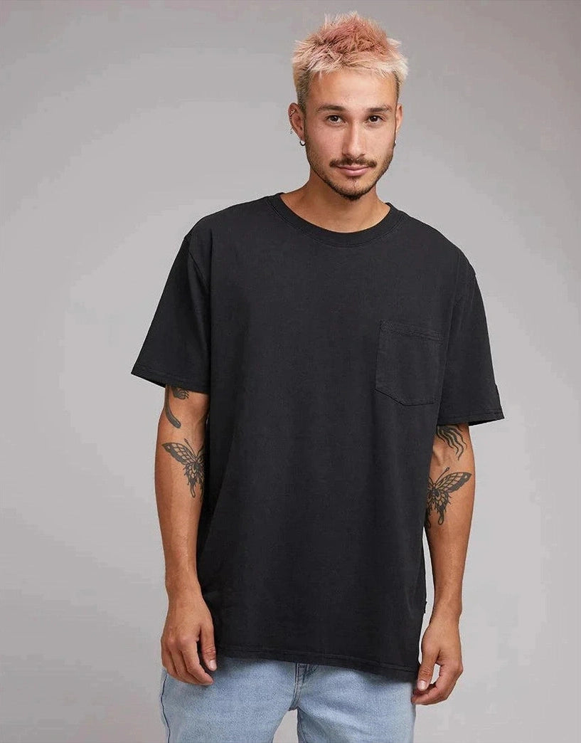 Silent theory surplus pocket tee - washed black