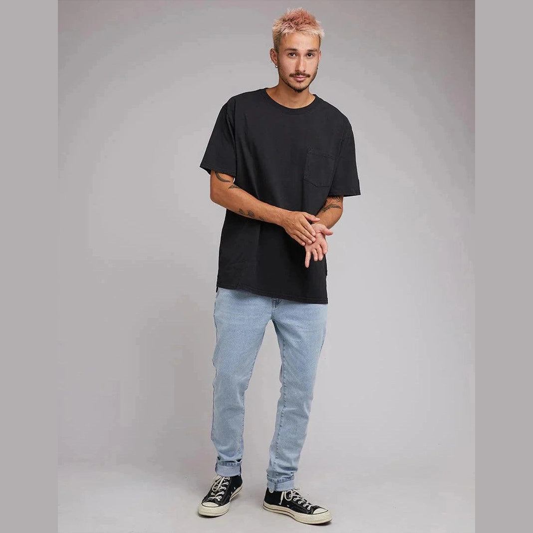 Silent theory surplus pocket tee - washed black