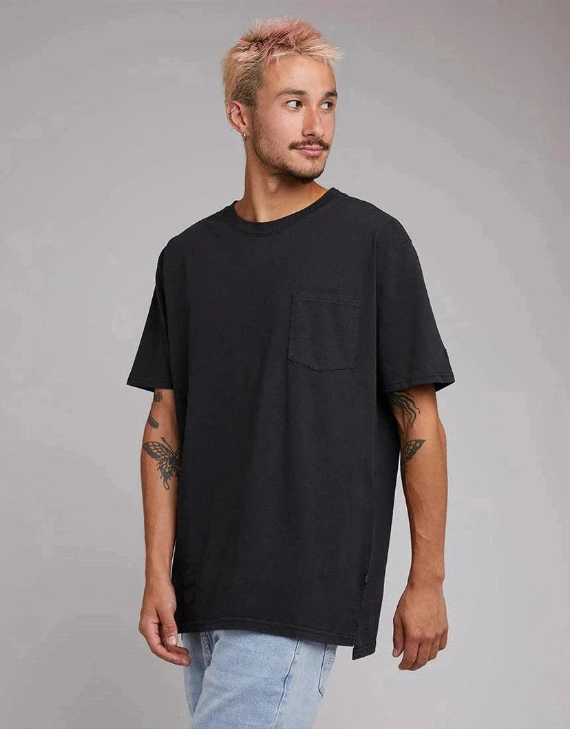 Silent theory surplus pocket tee - washed black