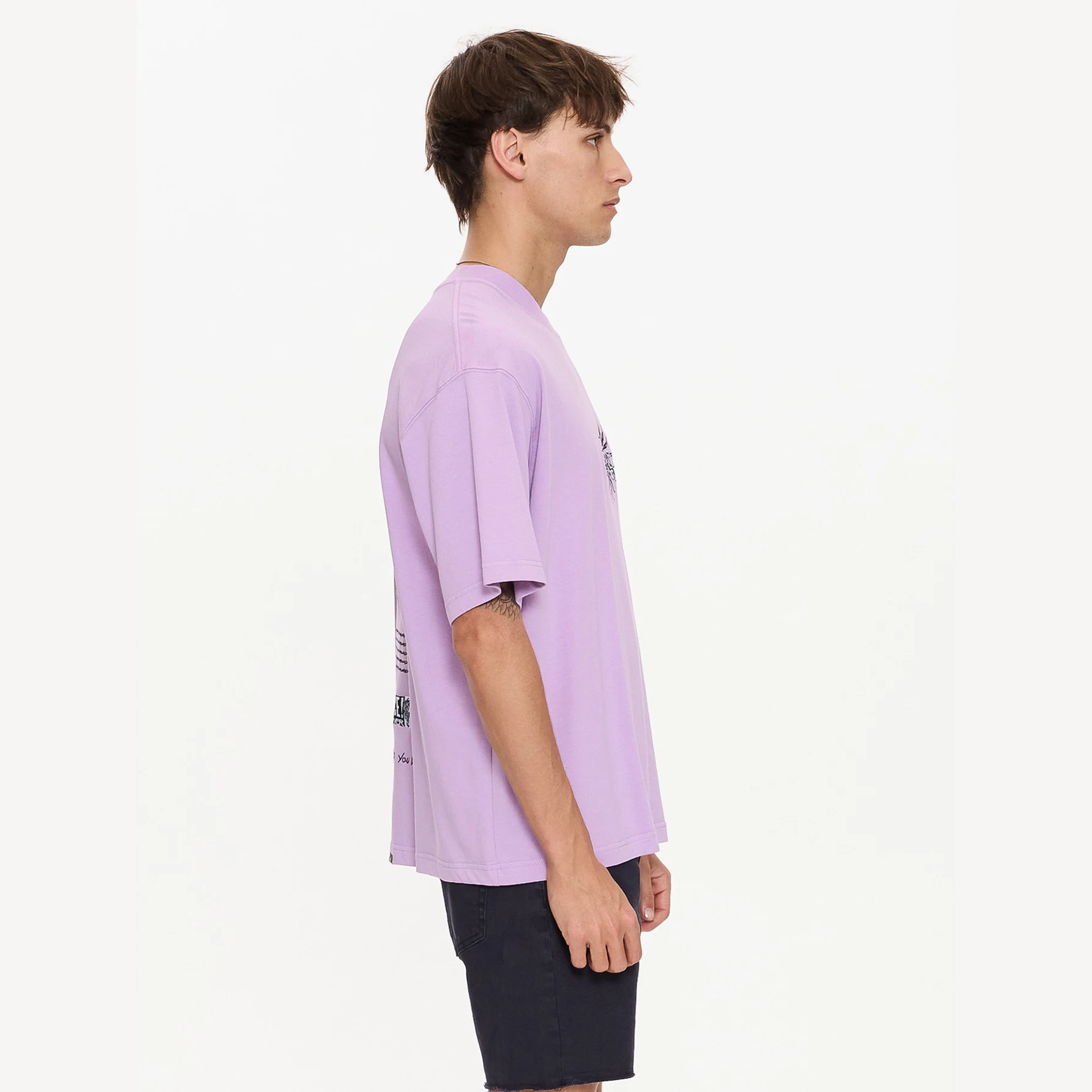 THRILLS Peace Power Embro Box Fit Oversize Cropped Tee - Lupine