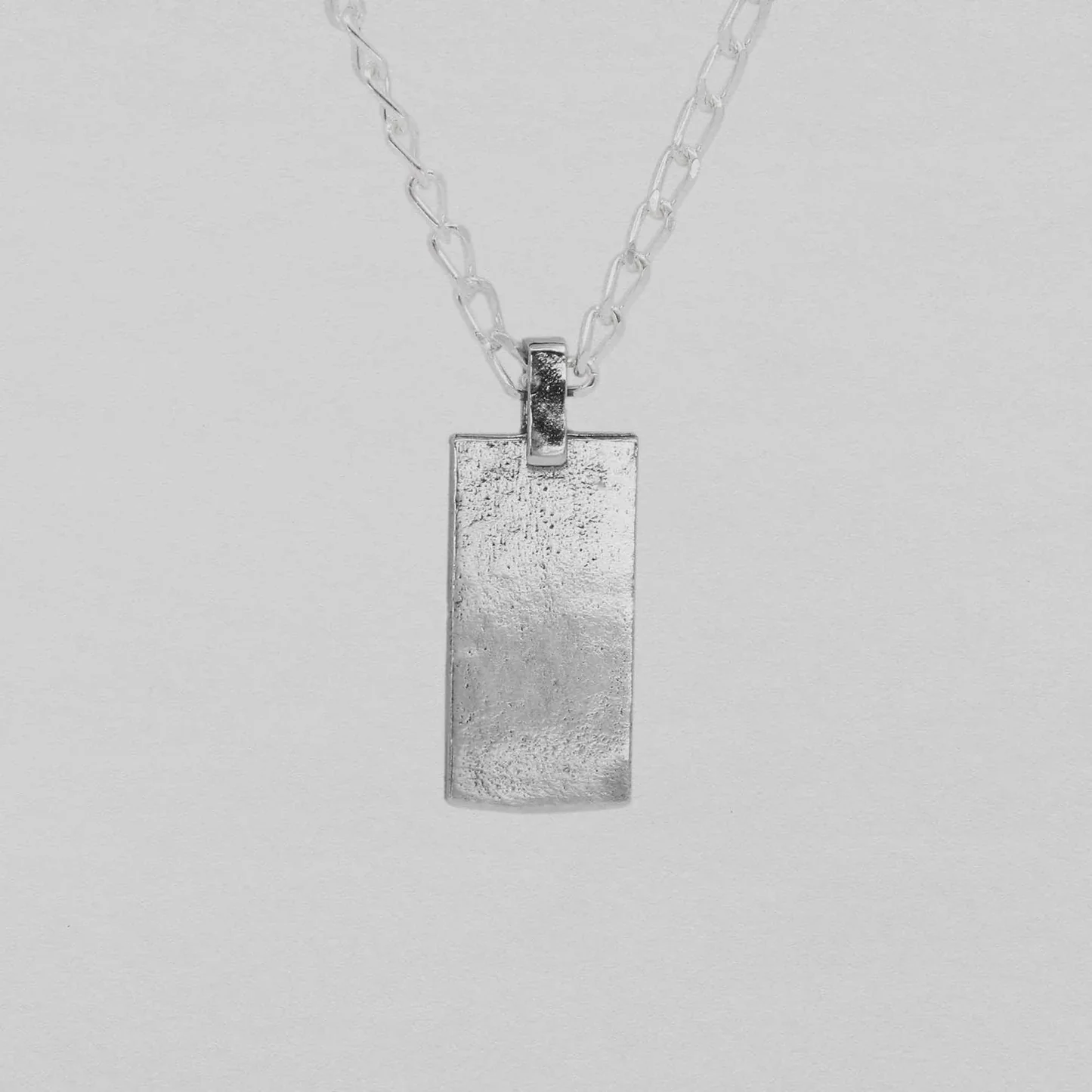 SUE THE BOY Rectangle Pendant 50cm - 925 Silver