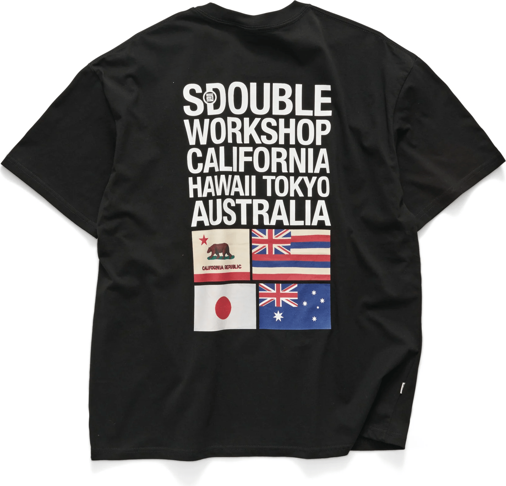 S DOUBLE Flags ss tee - Black