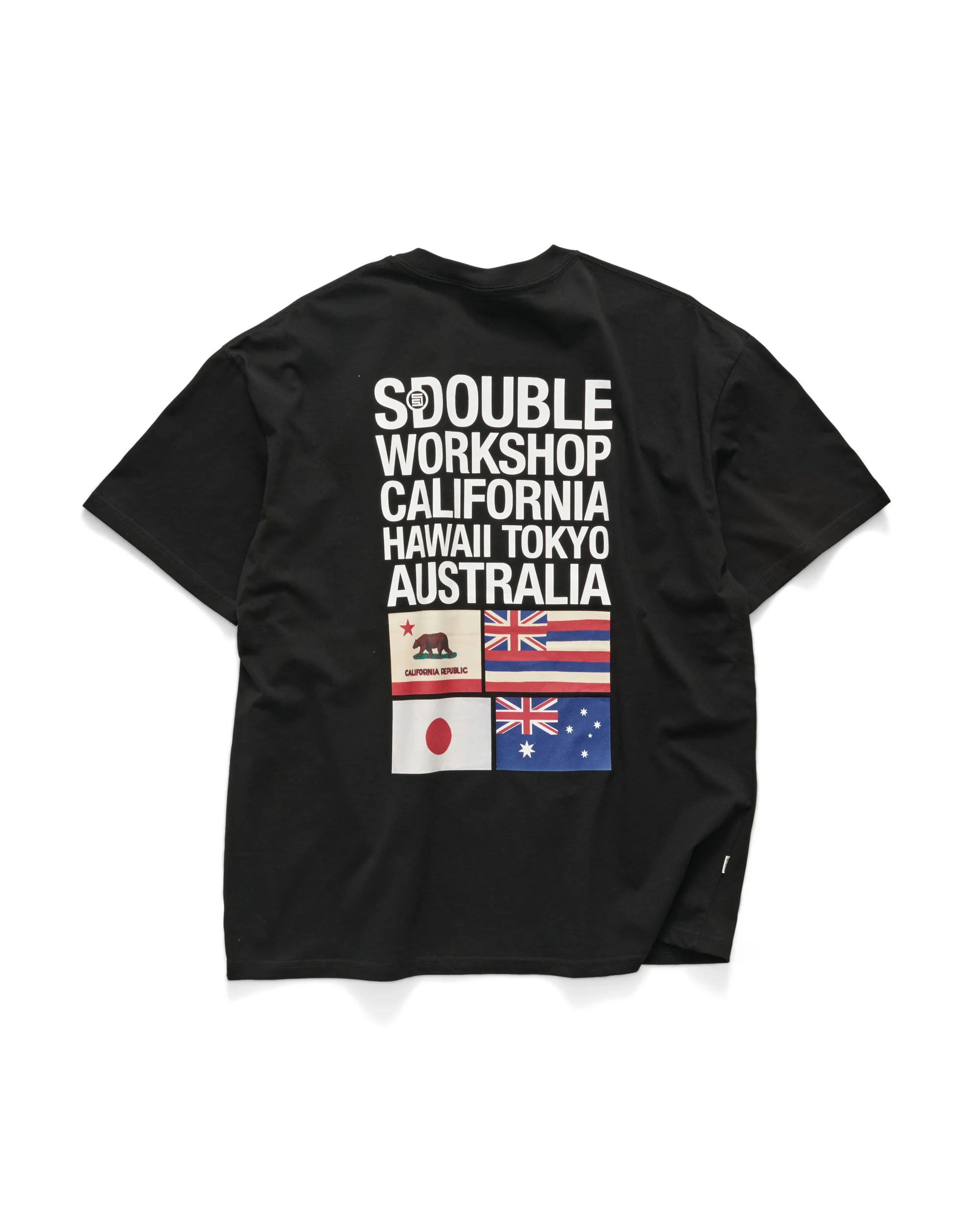 S DOUBLE Flags ss tee - Black