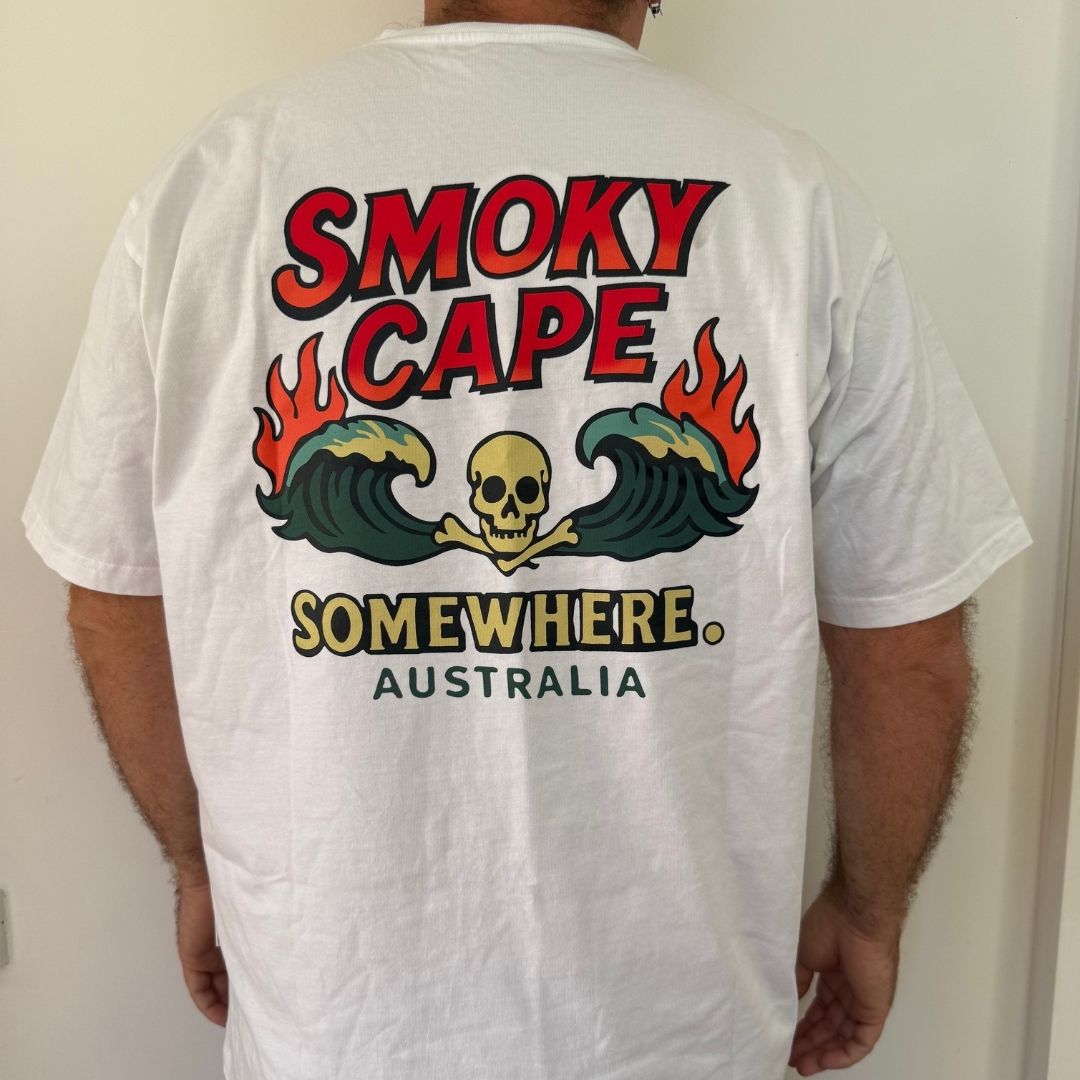 SOMEWHERE Smokey cape tee - Off white