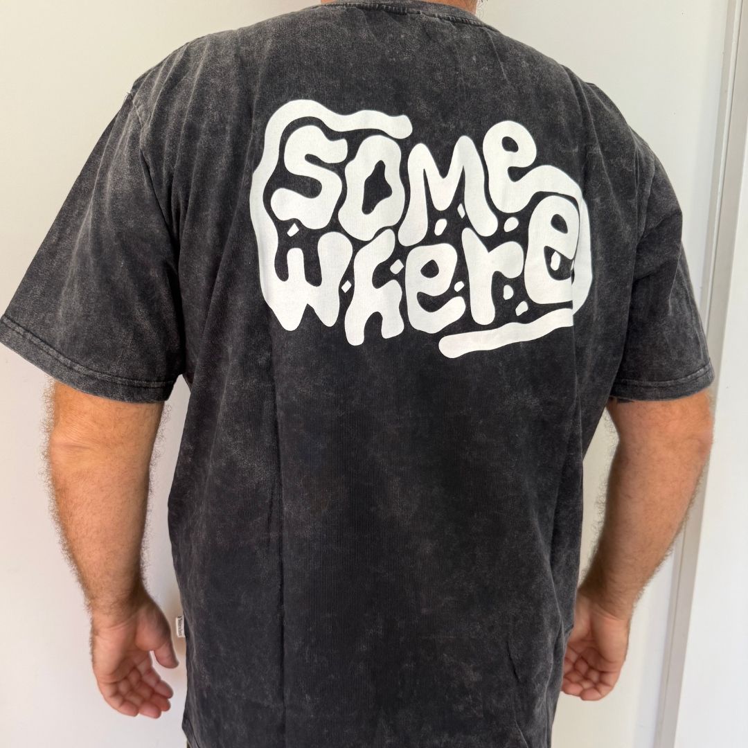 Somewhere - Ripple Tee - Washed Black
