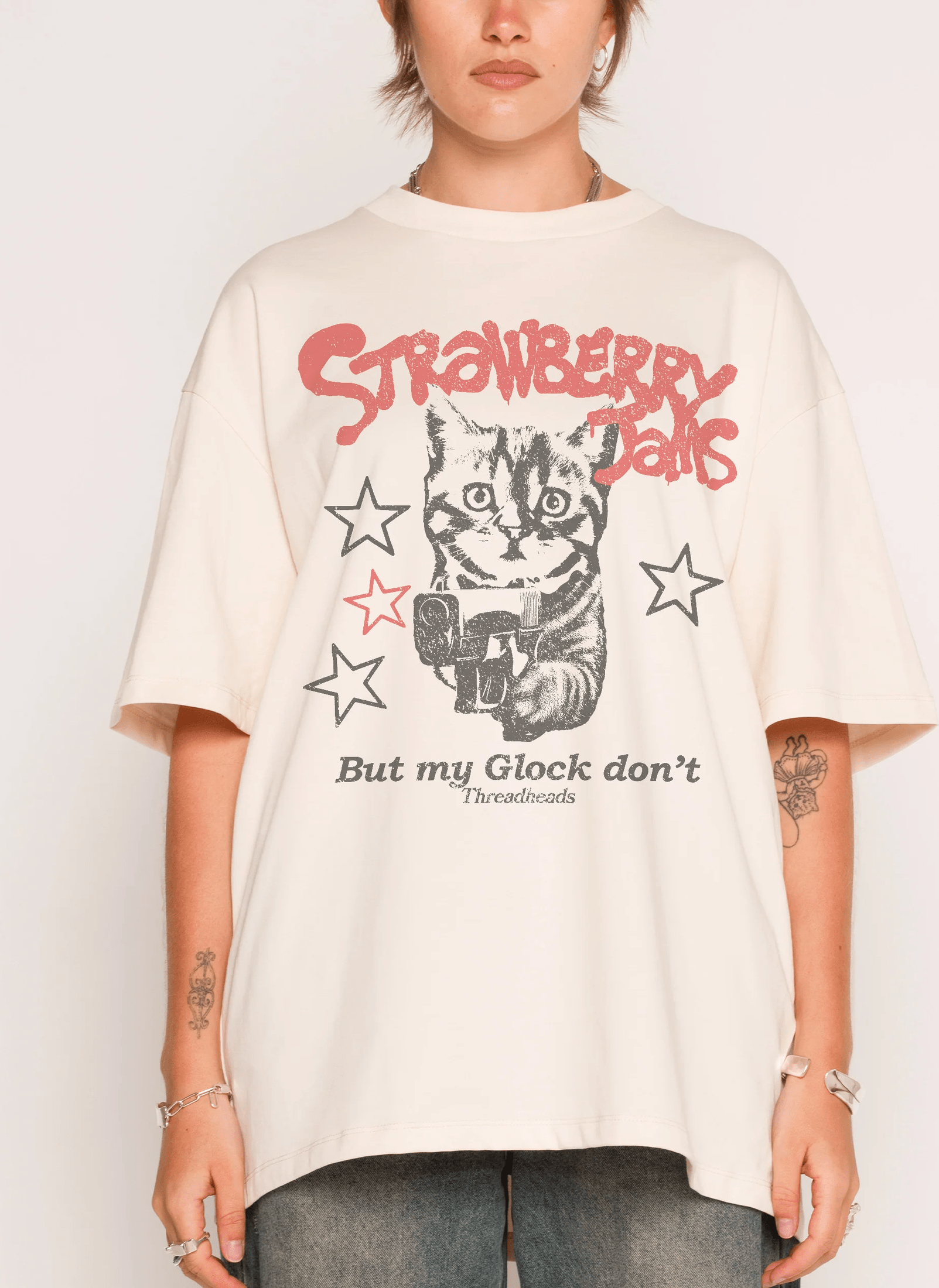 THREADHEADS Originals Strawberry Jams Oversized Tee Natural