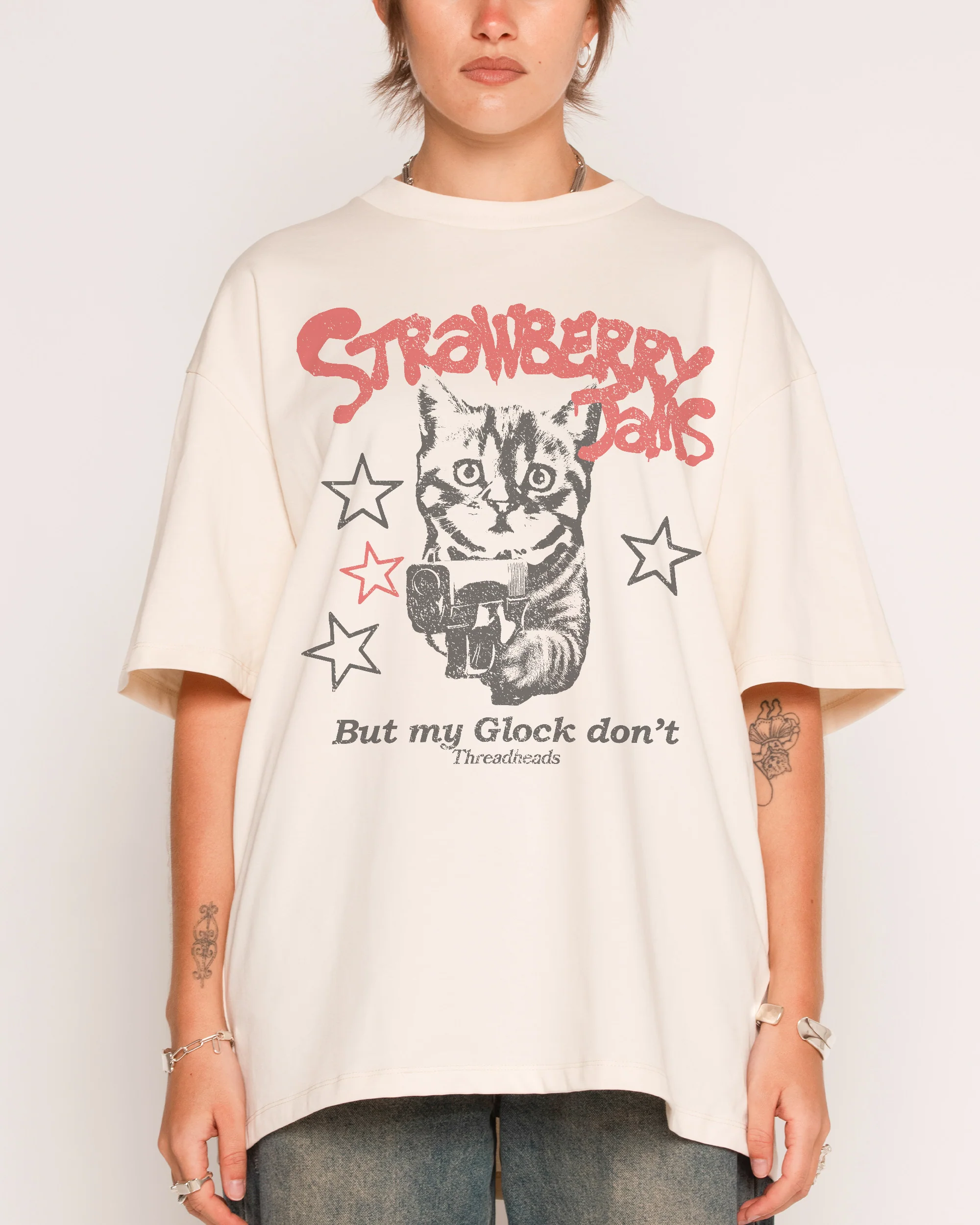 THREADHEADS Originals Strawberry Jams Oversized Tee Natural