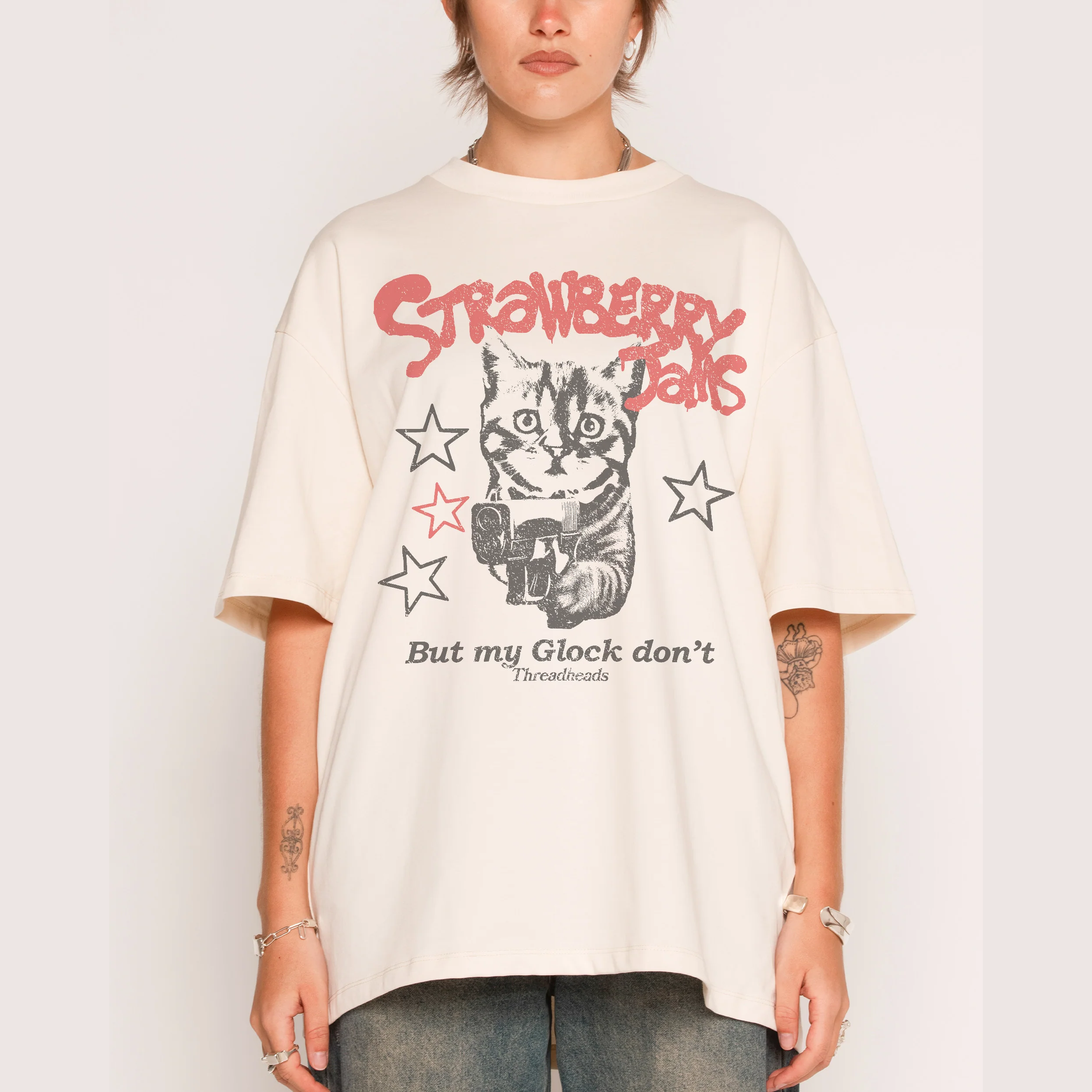 THREADHEADS Originals Strawberry Jams Oversized Tee Natural