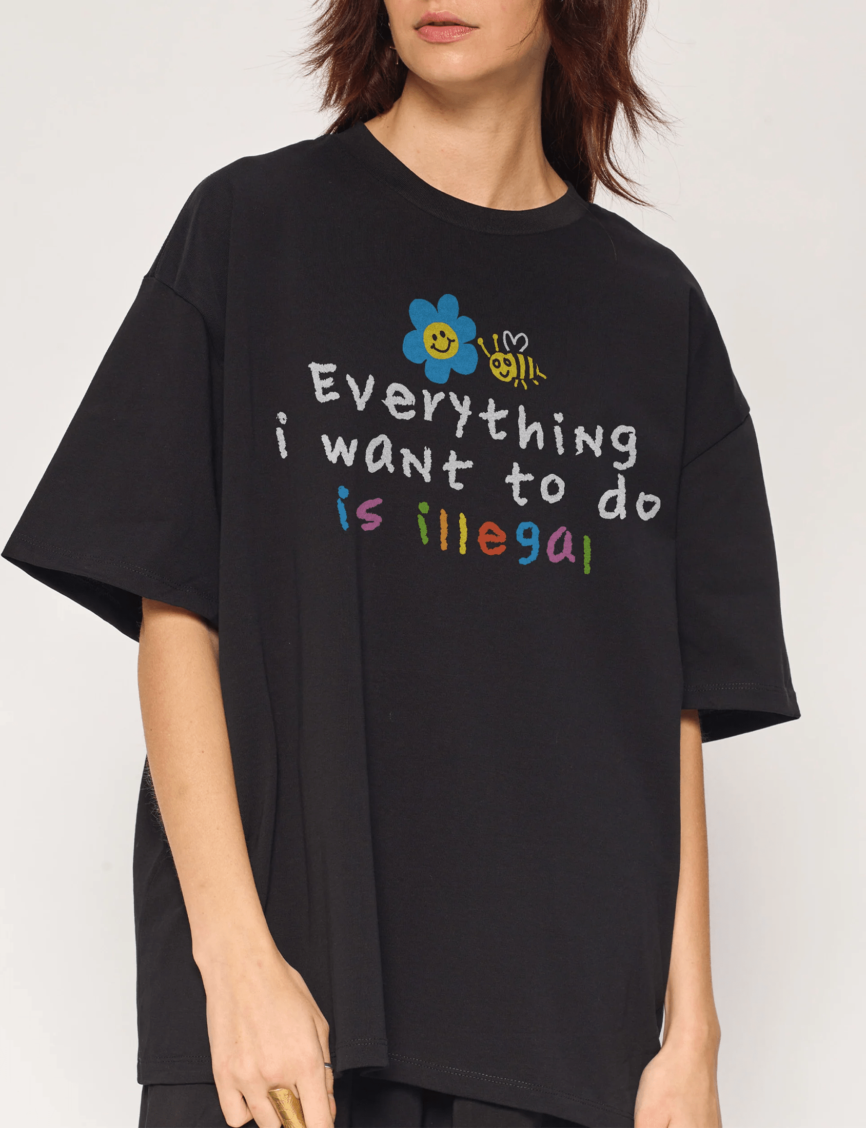 Threadheads Originals Everything is Illegal Oversized Tee Black
