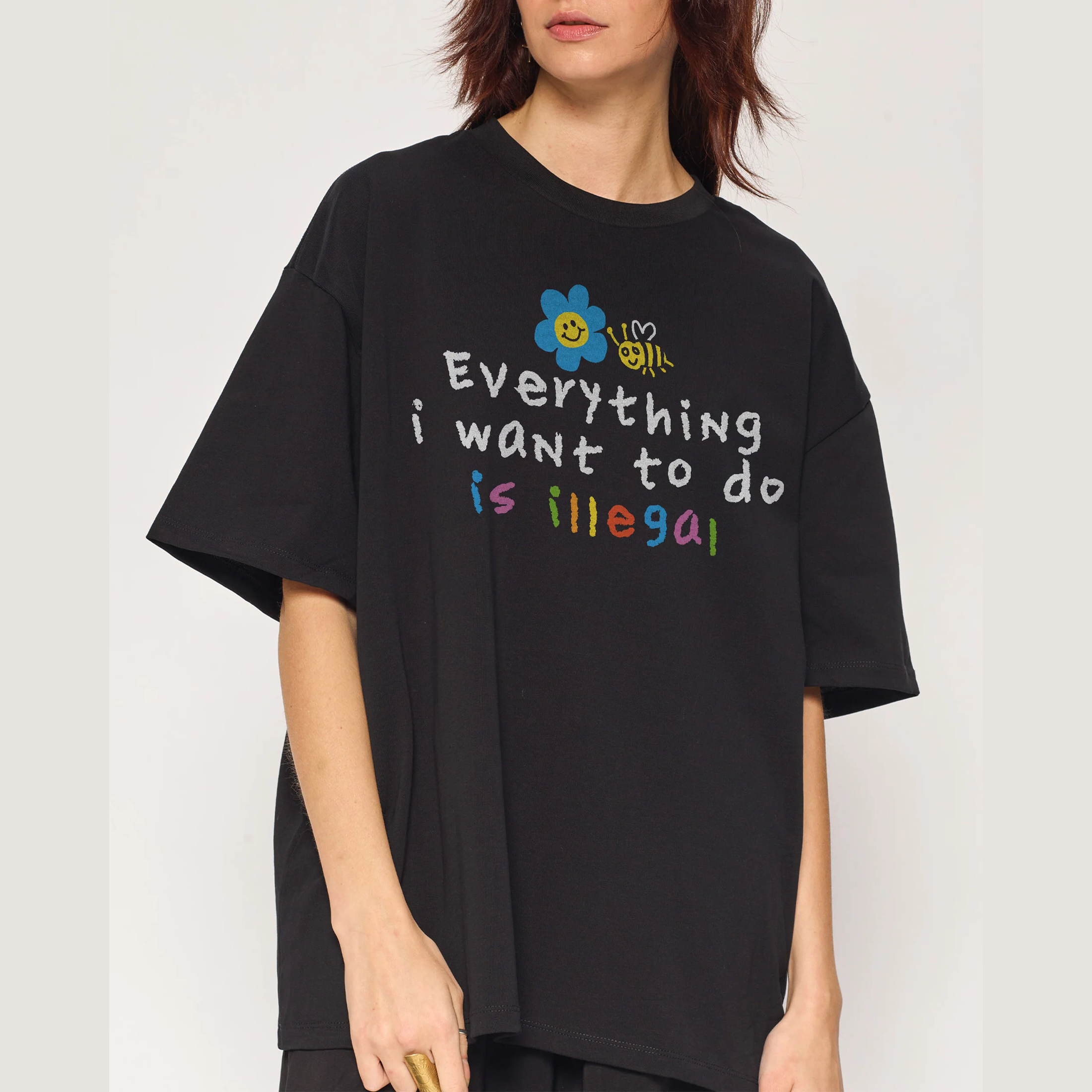 Threadheads Originals Everything is Illegal Oversized Tee Black