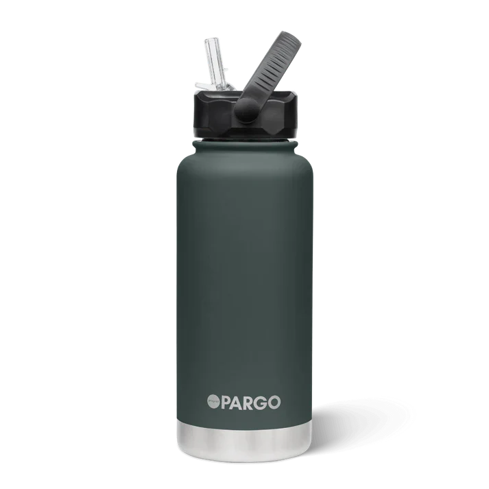 PROJECT PARGO 950mL Insulated Bottle w/ Straw Lid - BBQ Charcoal