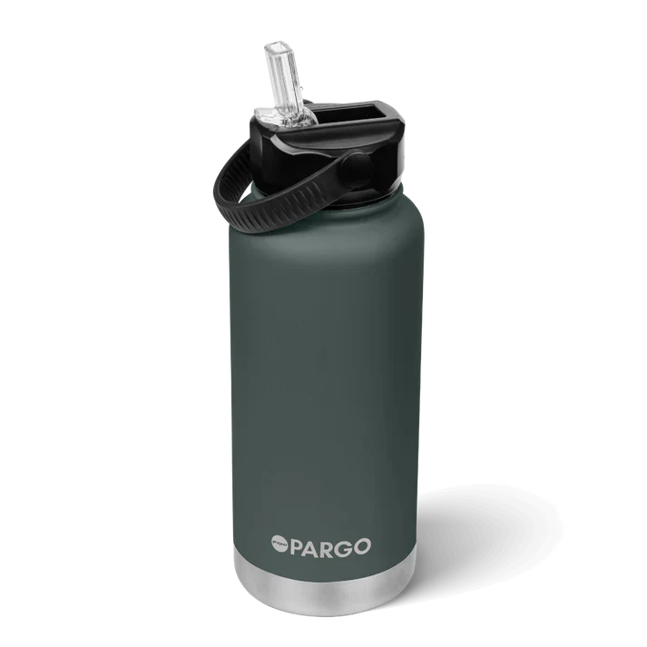 PROJECT PARGO 950mL Insulated Bottle w/ Straw Lid - BBQ Charcoal