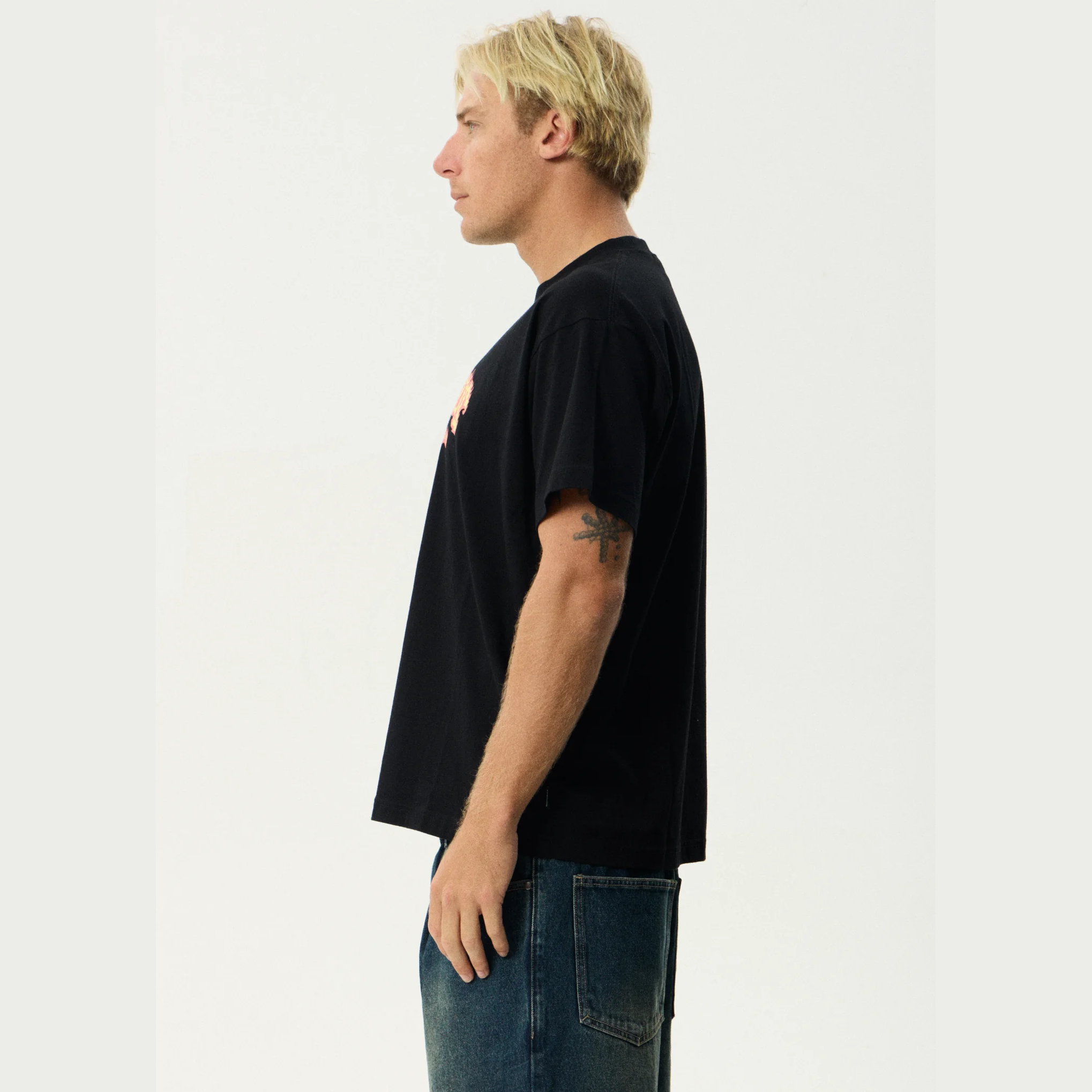 AFENDS Flame On- Boxy Tee - Black