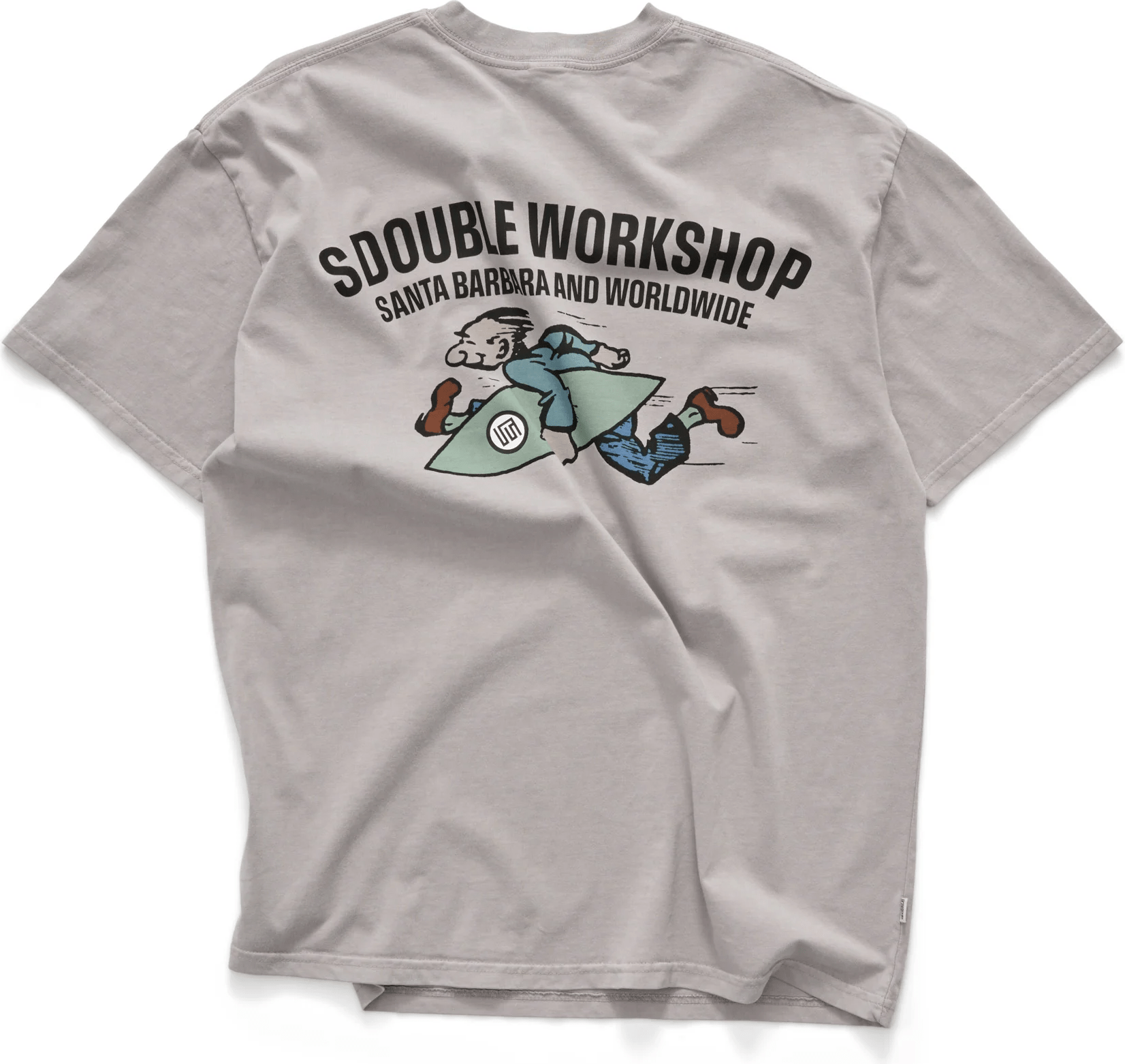 S DOUBLE Running man tee - Pigment rock grey